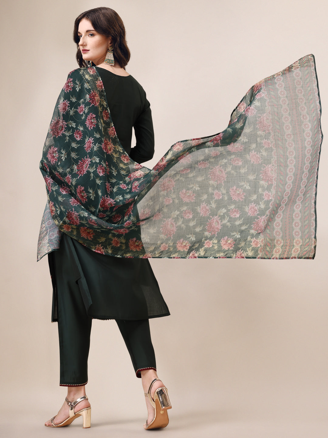 Embroidered Kurta with Pant & Dupatta Set