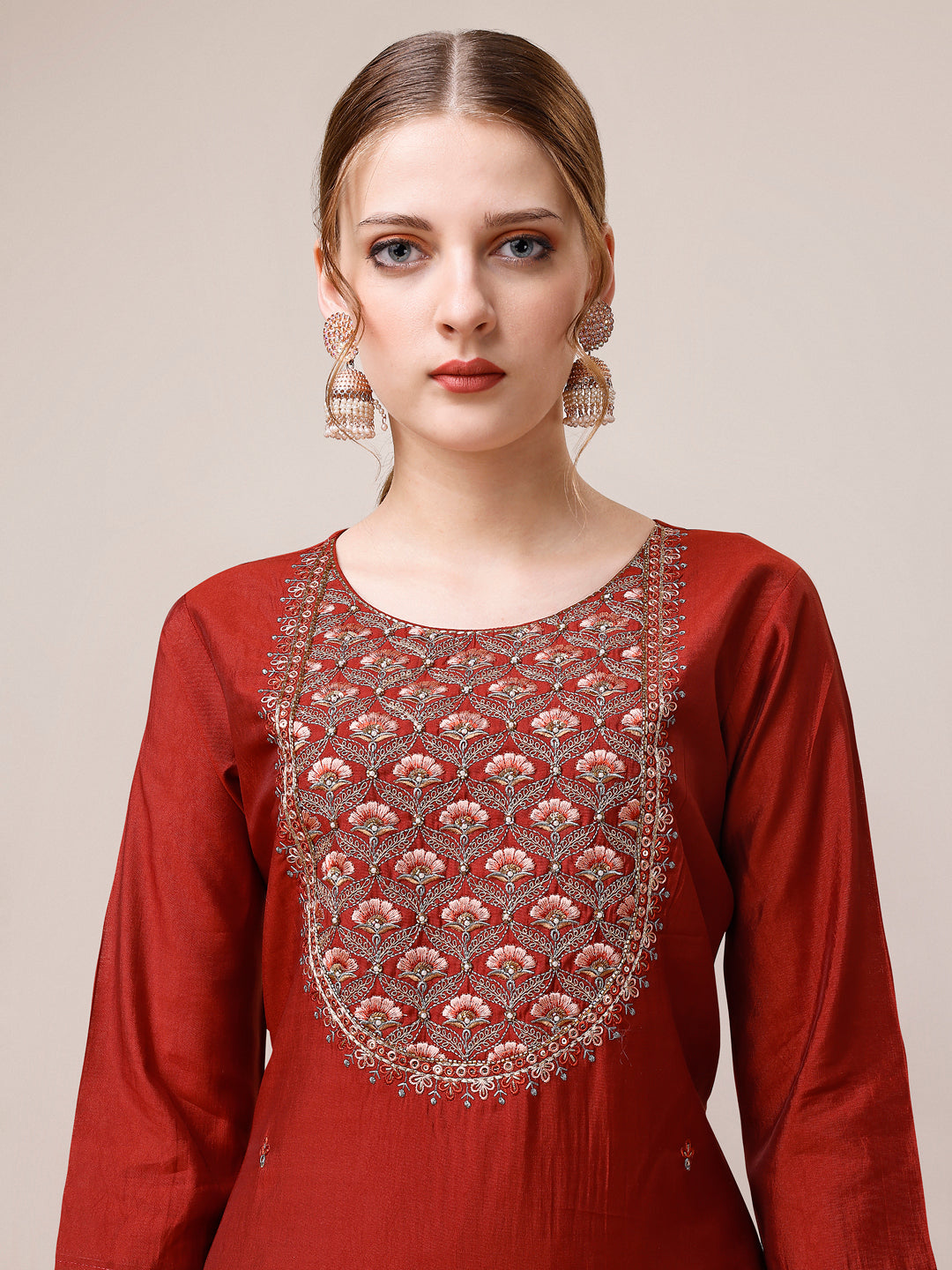 Embroidered Kurta with pant & dupatta