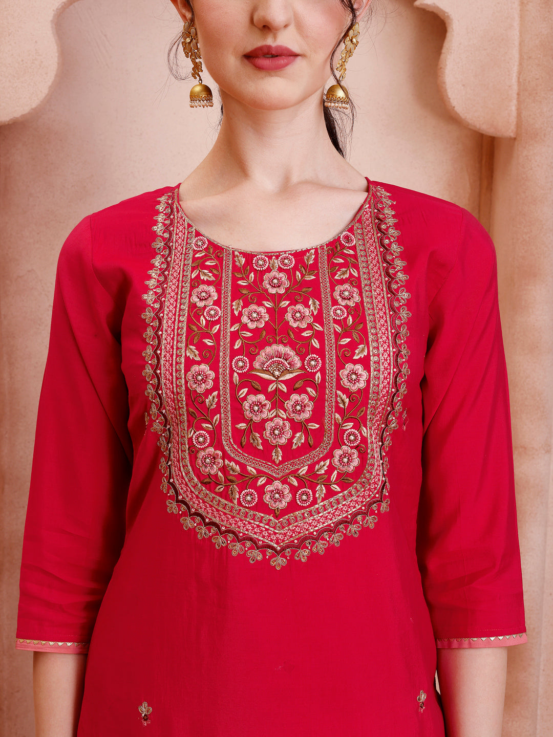 Embroidered Kurta with Pant and Dupatta Set