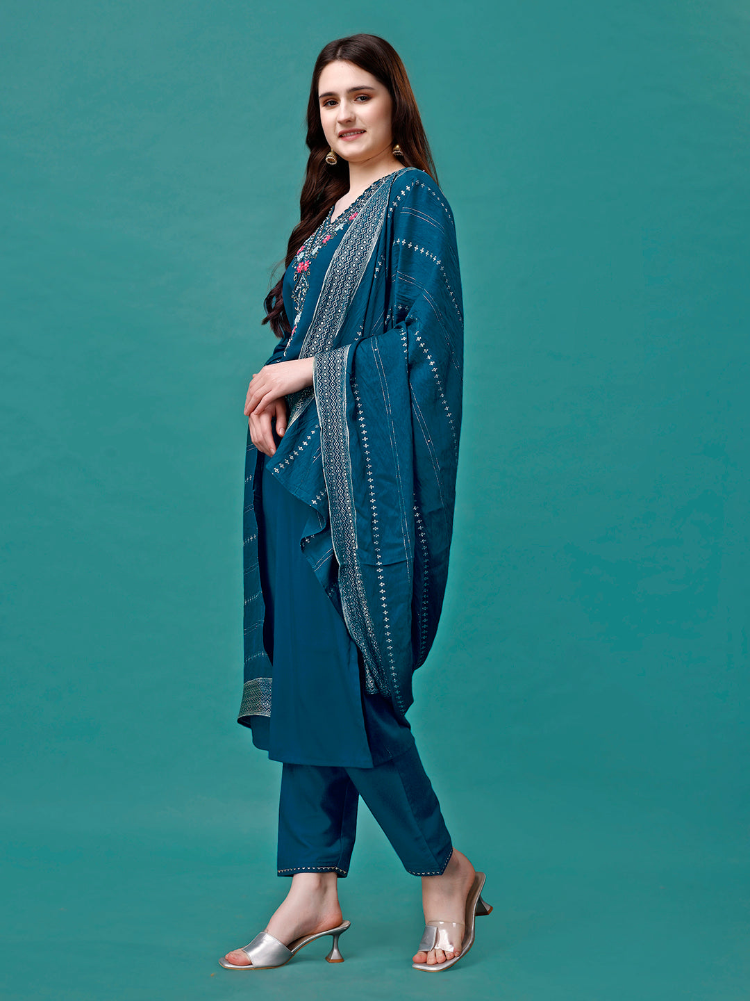 Hand Embroidered Kurta with pant & Dupatta luxury