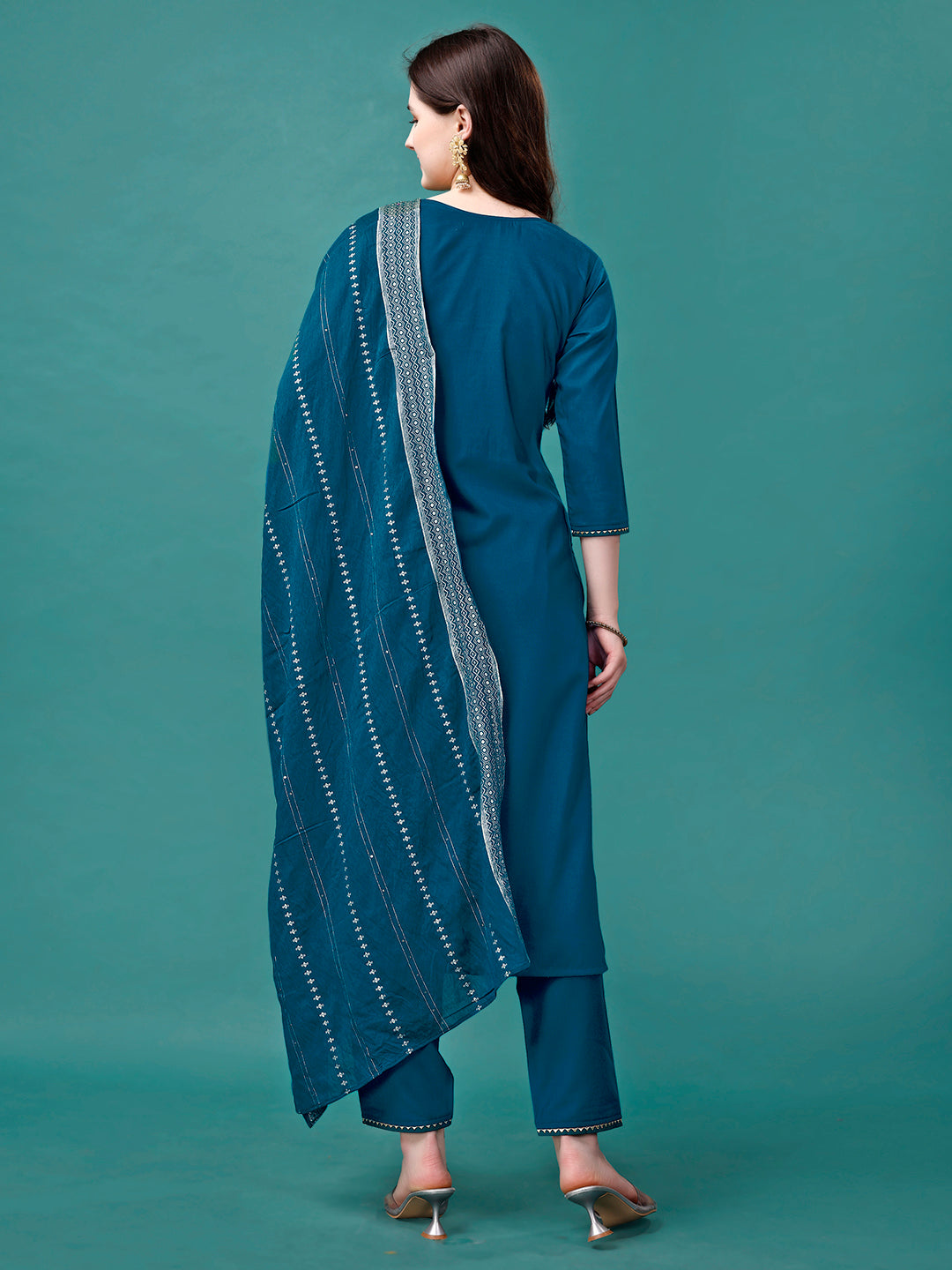 Hand Embroidered Kurta with pant & Dupatta luxury