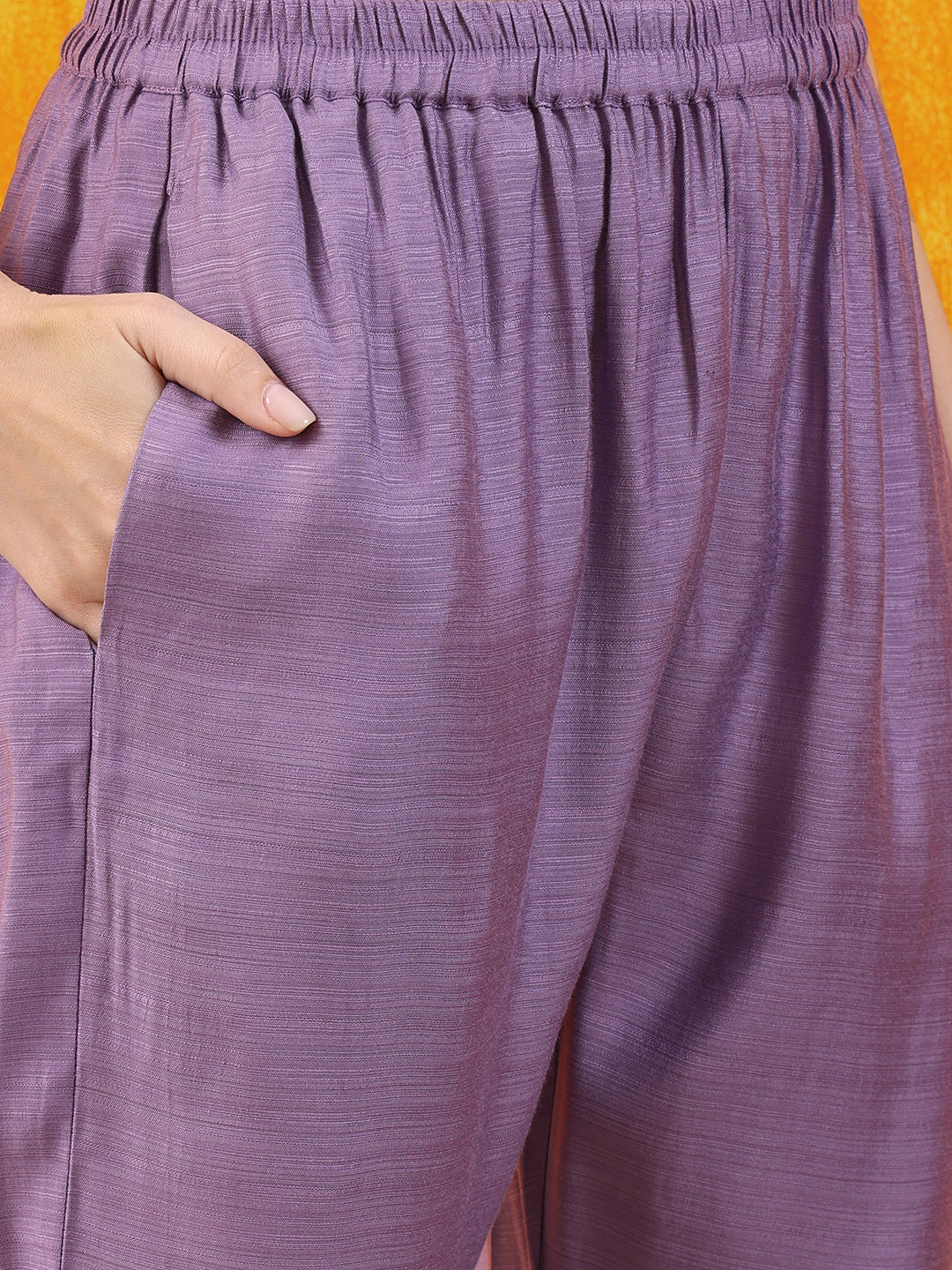 Applique Embroidered Kurta with Pant & Printed Dupatta