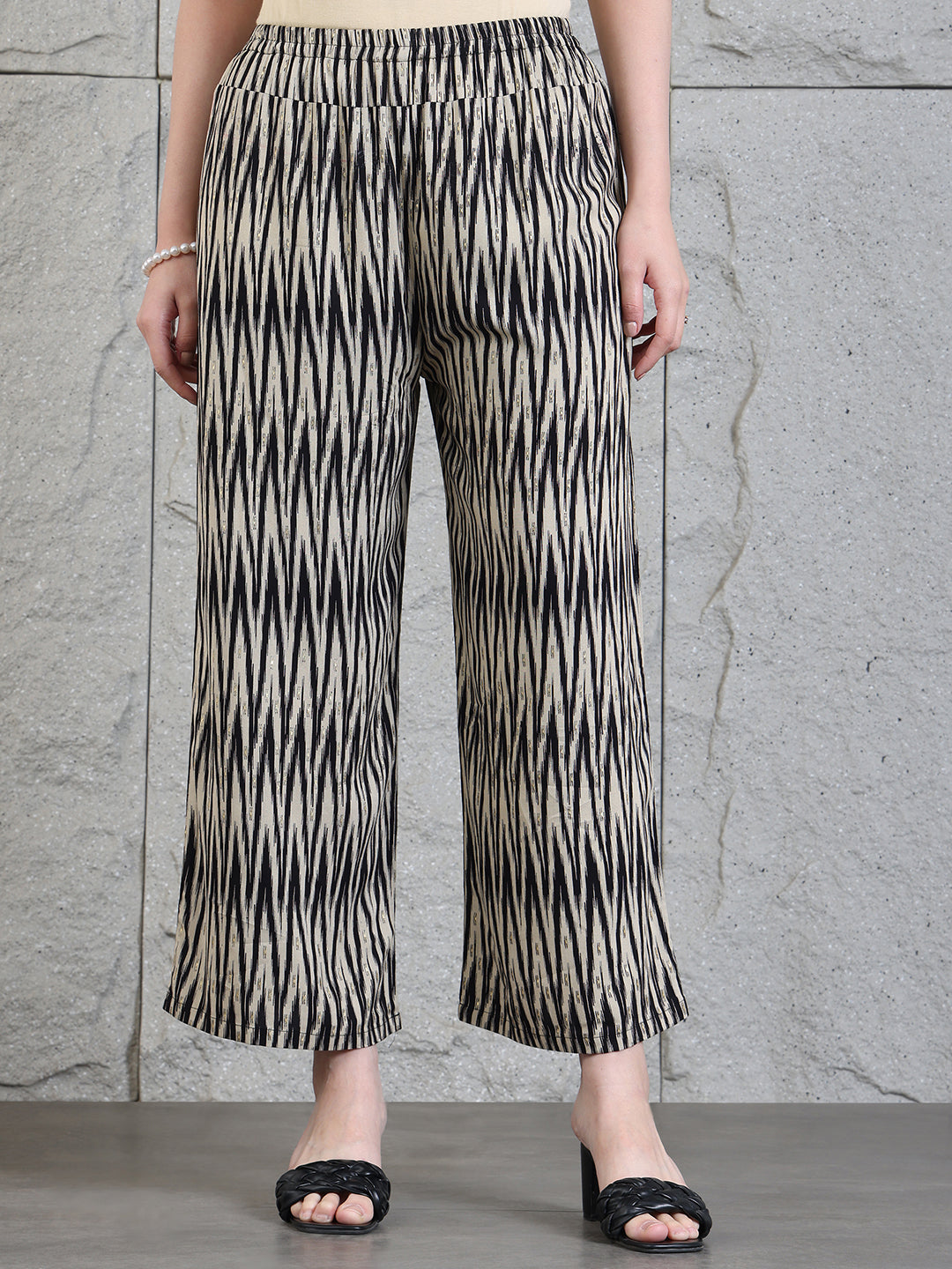 Hand Embroidered & Printed Kurta with Palazzo Pants