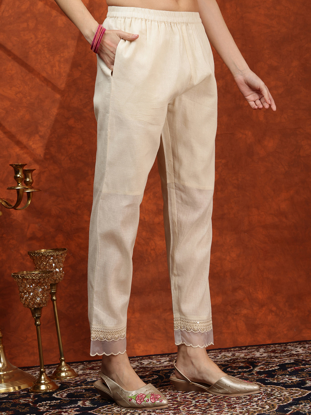 Chikankari & Embroidered Kurta with Pant & Printed Dupatta