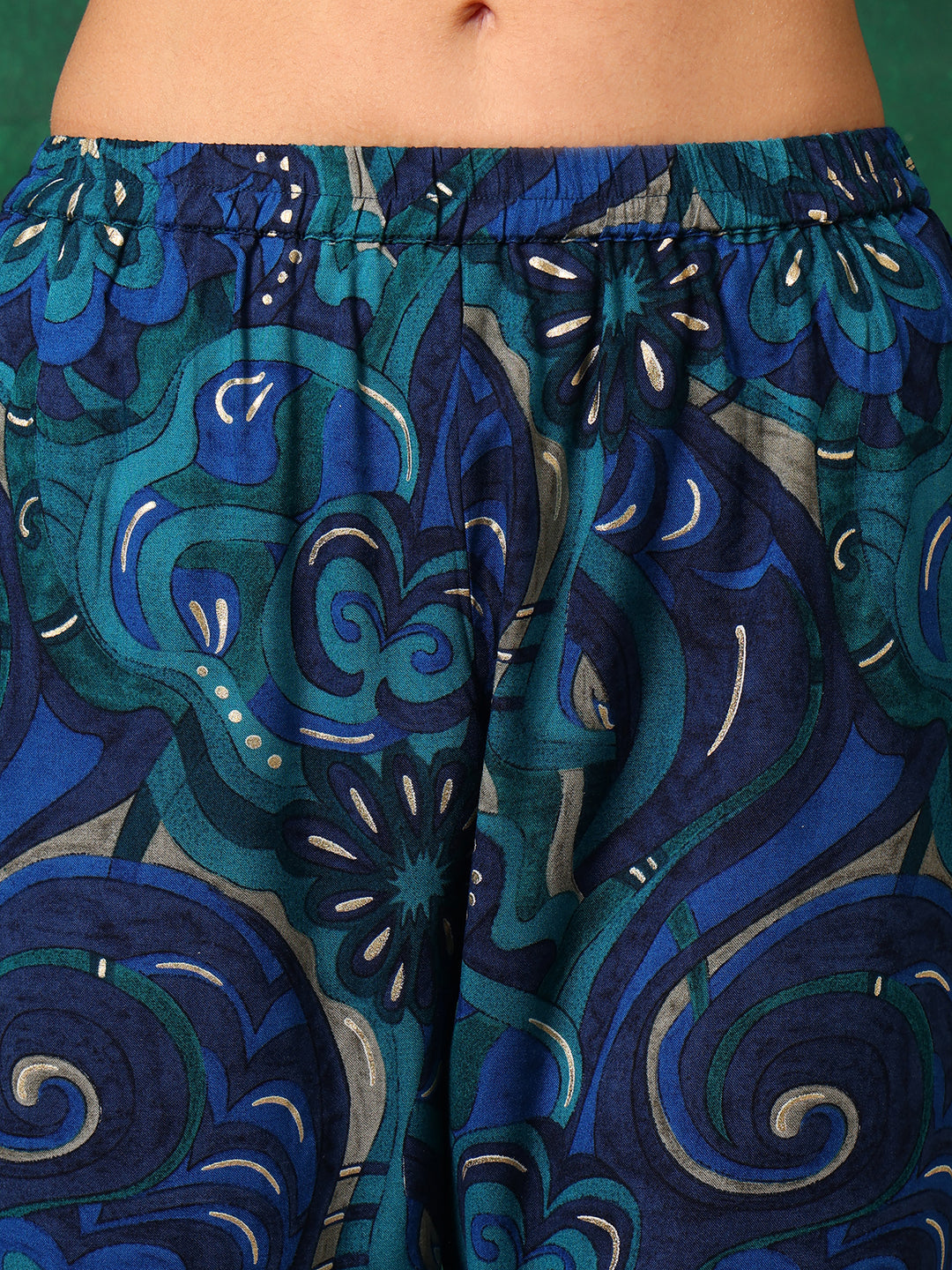 Sequined Embroidered & Printed Kurta with Pant & Embroidered Dupatta