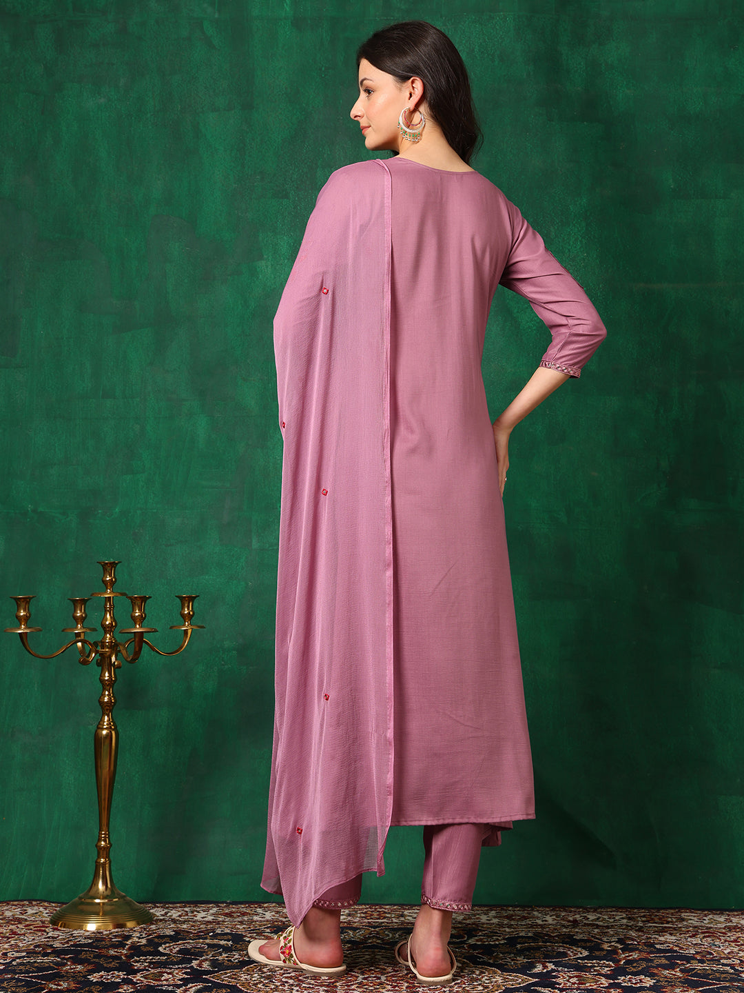 Mirror Embroidered Kurta with Pant & Embroidered Dupatta