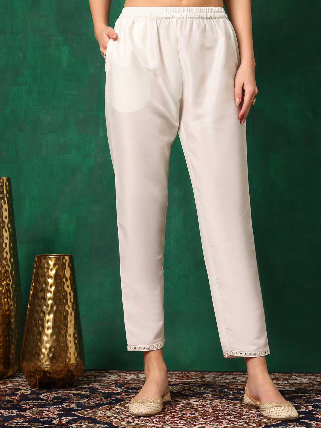 Mirror Embroidered Kurta with Pant & Embroidered Dupatta