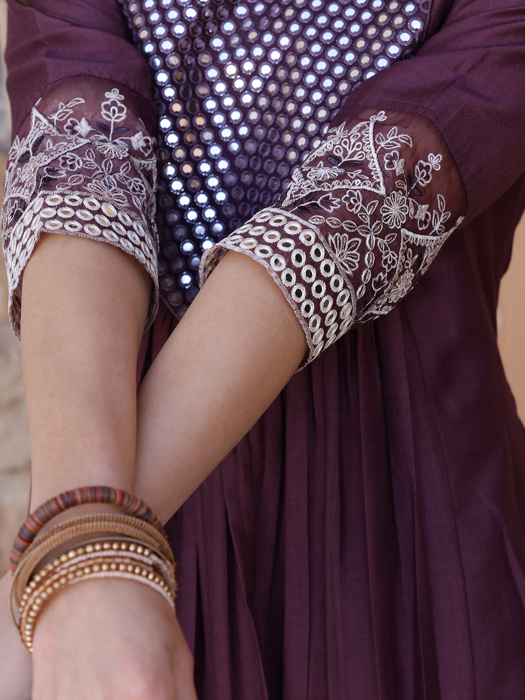 Mirror Embroidered Kurta with Pant & Embroidered Dupatta