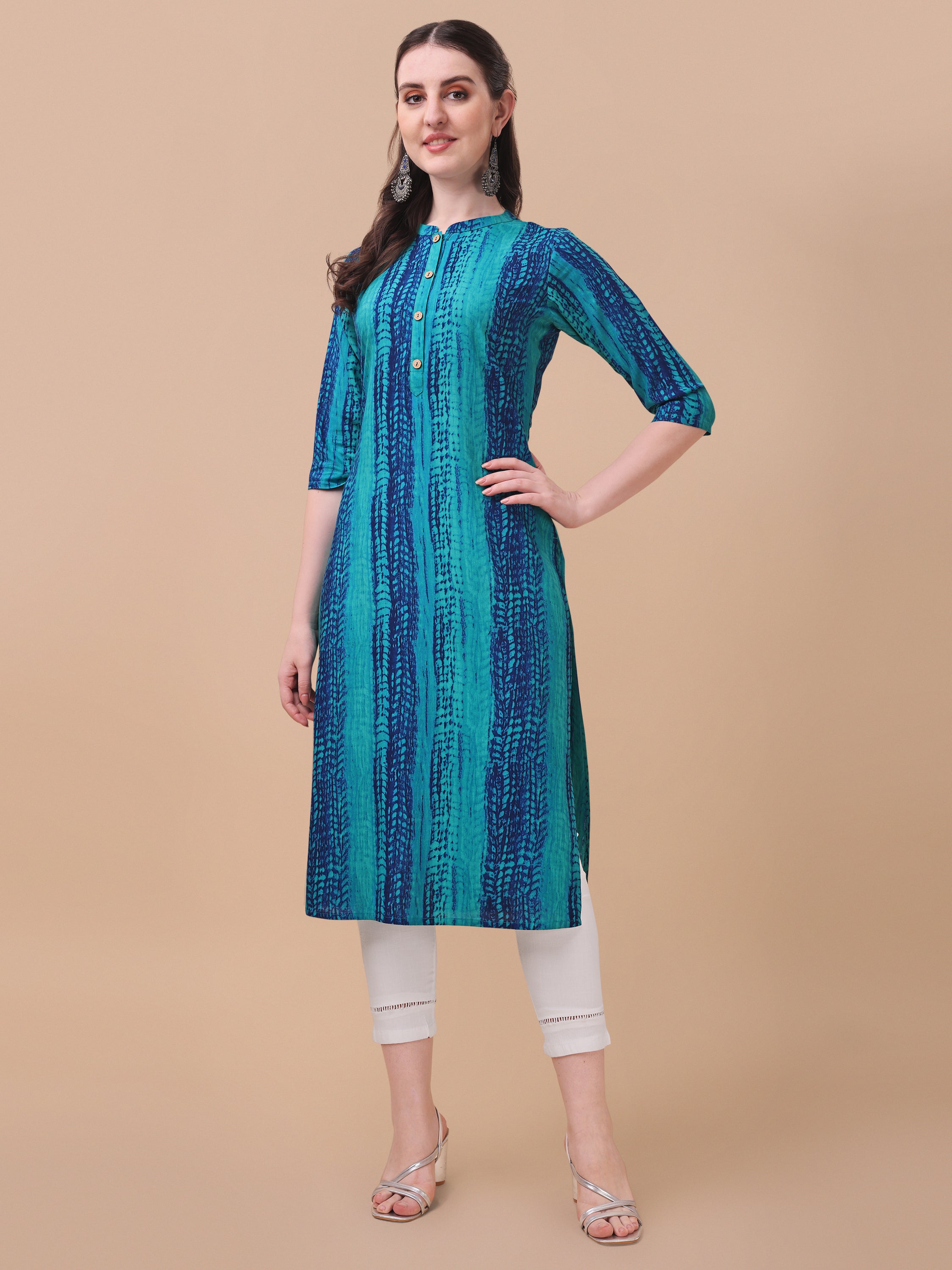 Shibori Printed Front Buttoned Kurta