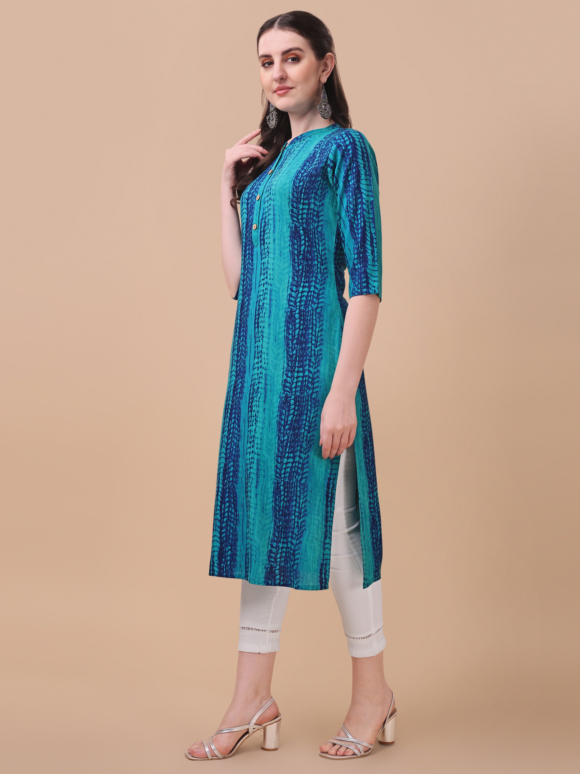 Shibori Printed Front Buttoned Kurta