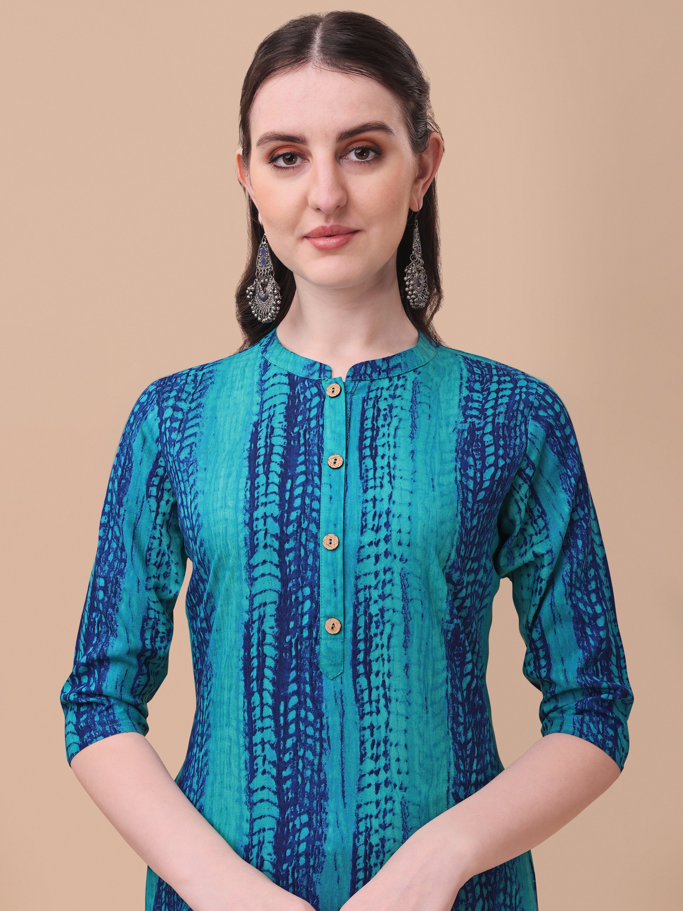 Shibori Printed Front Buttoned Kurta