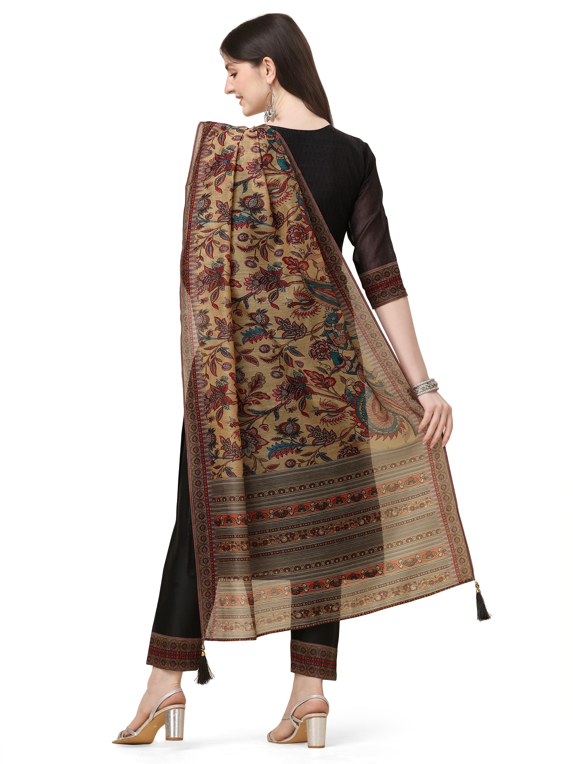 Embroidered and Printed Kurta with and Dupatta Set