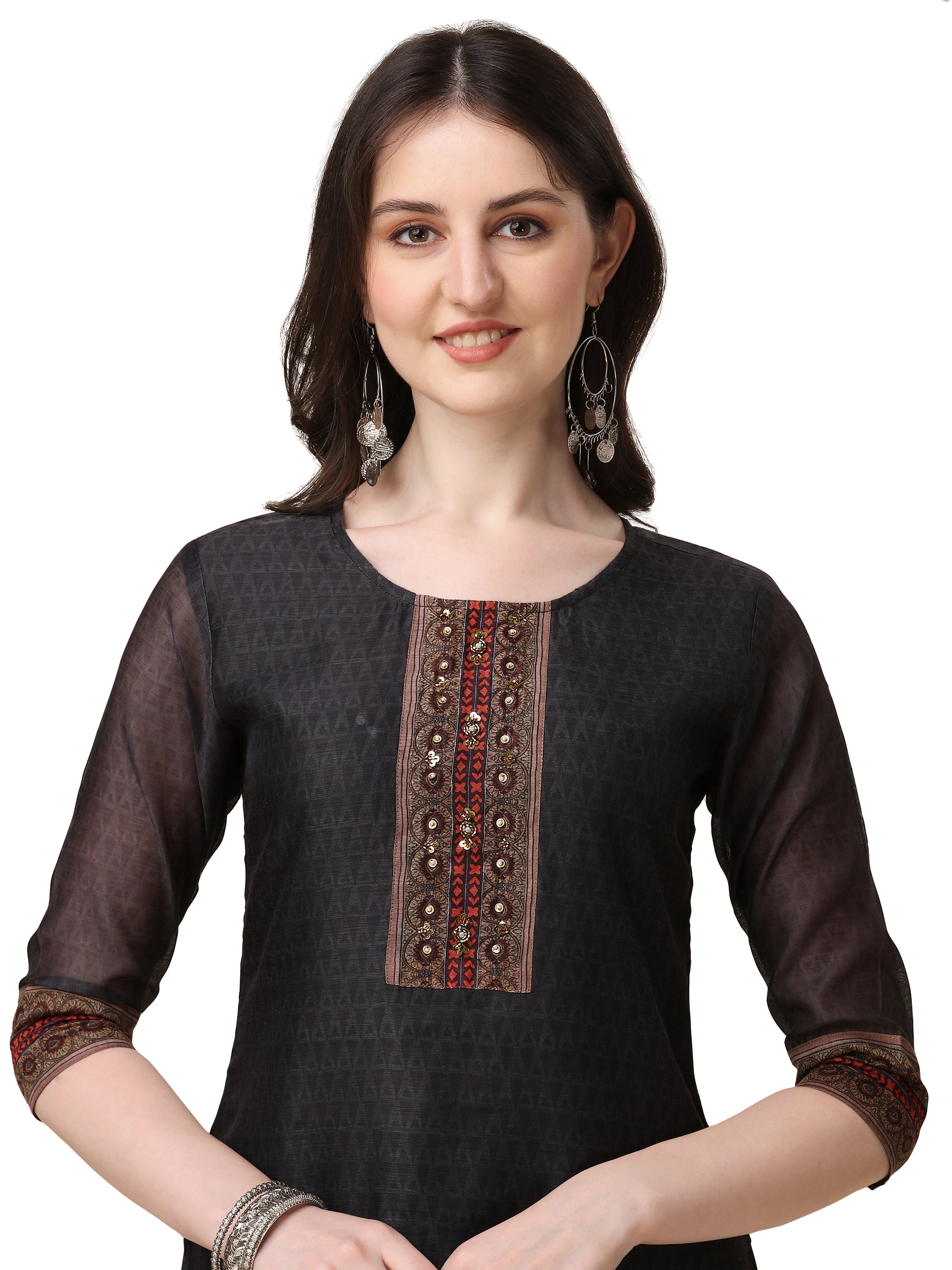 Embroidered and Printed Kurta with and Dupatta Set