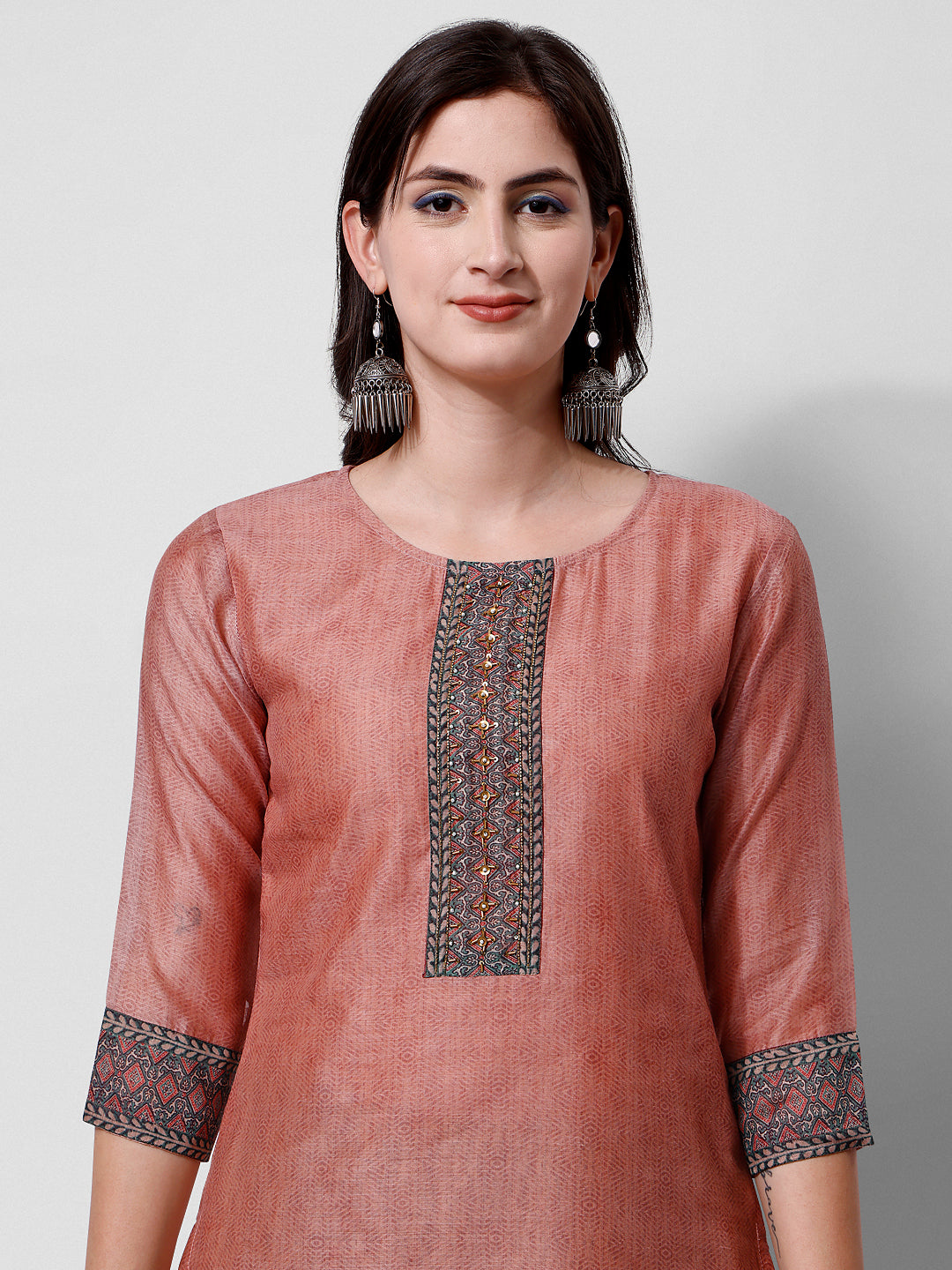 Embroidered Kurta with Pant and Dupatta Set