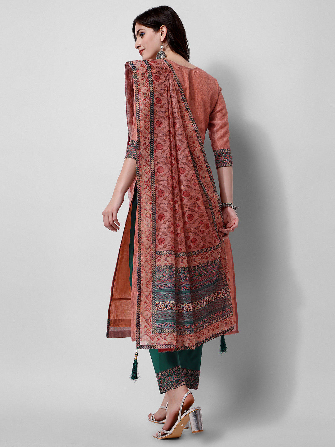 Embroidered Kurta with Pant and Dupatta Set