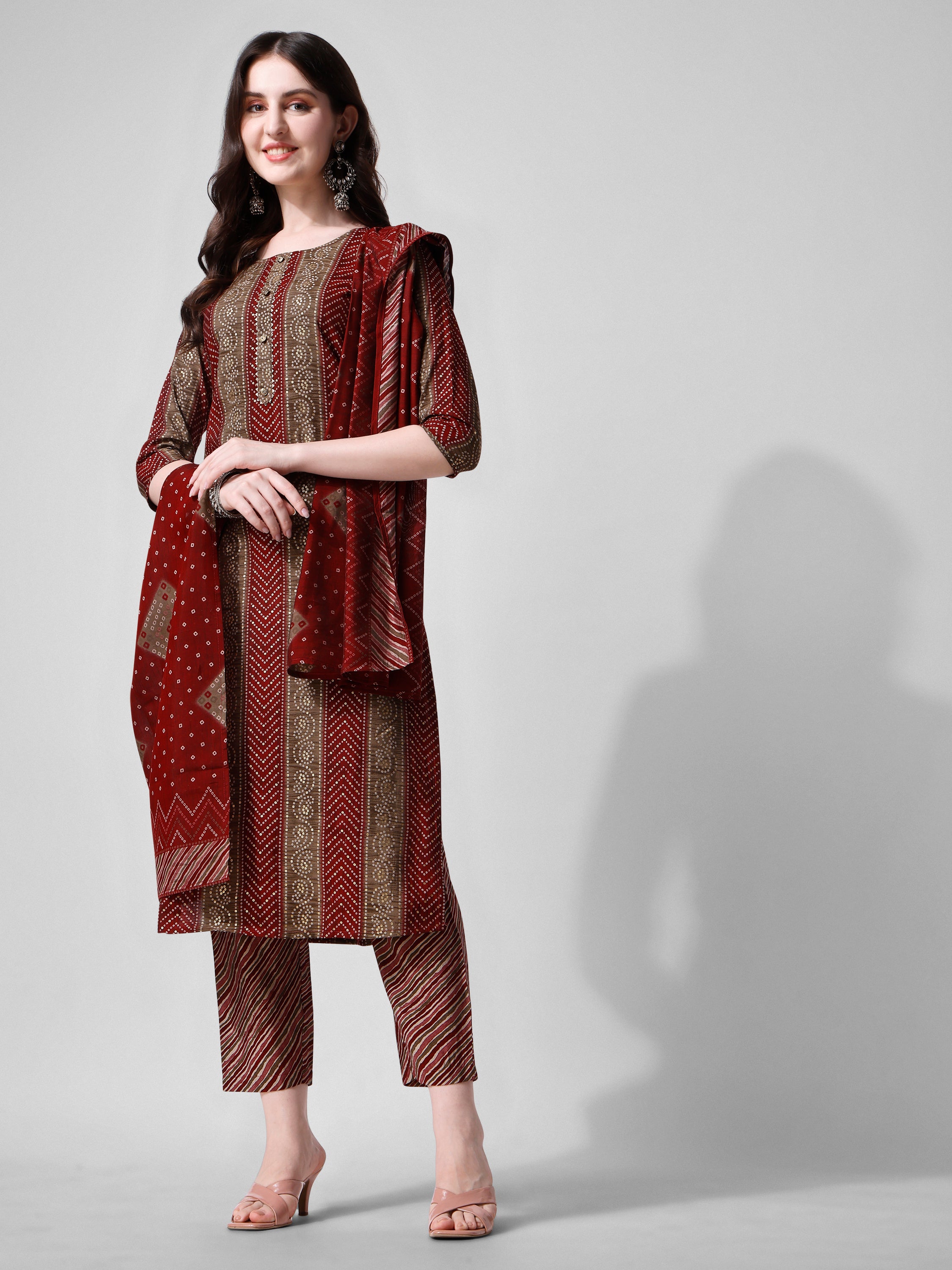 Printed Kurta with Pant and Dupatta Set