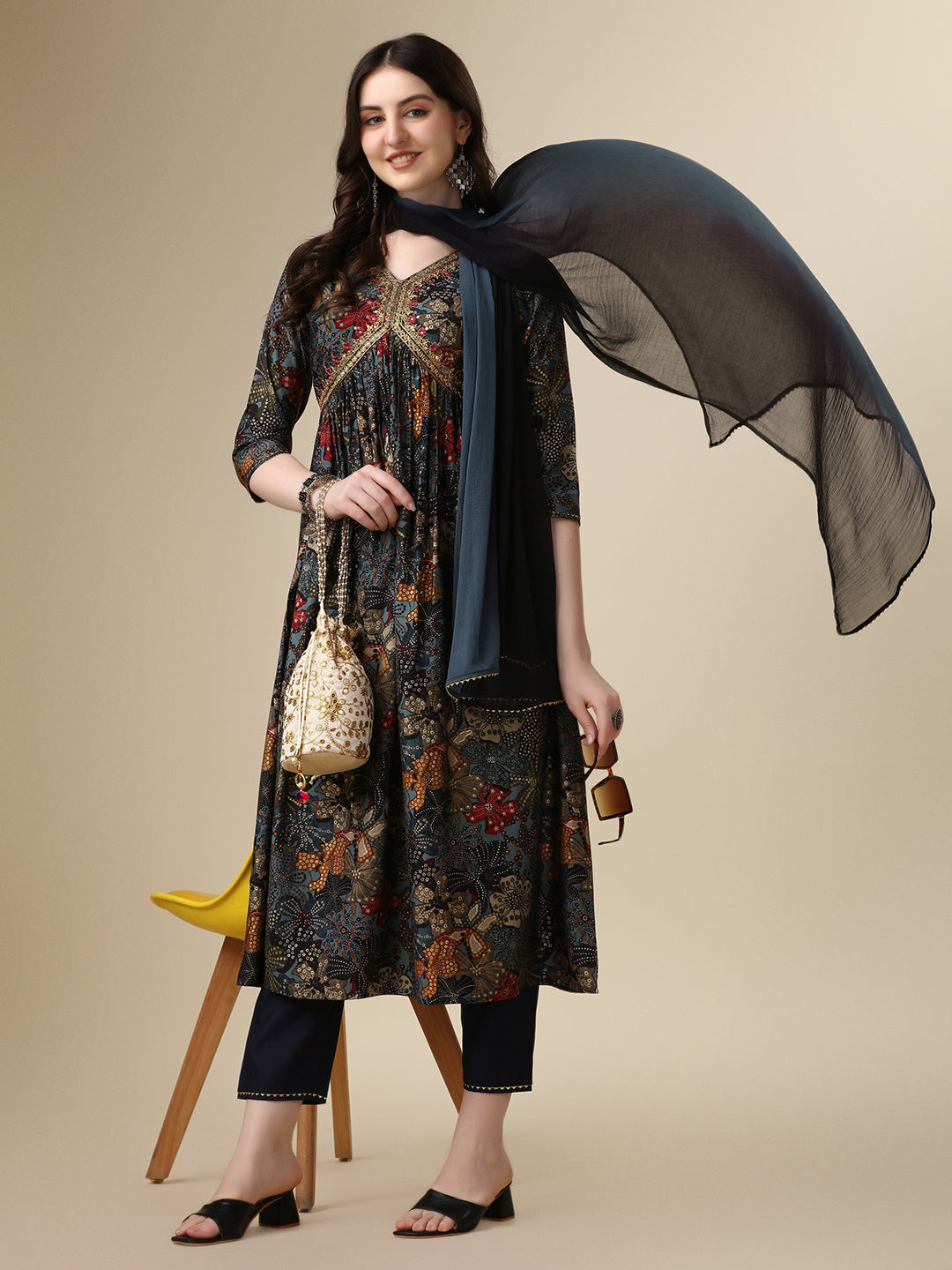 Alia Cut Kurta With Pant and Dupatta