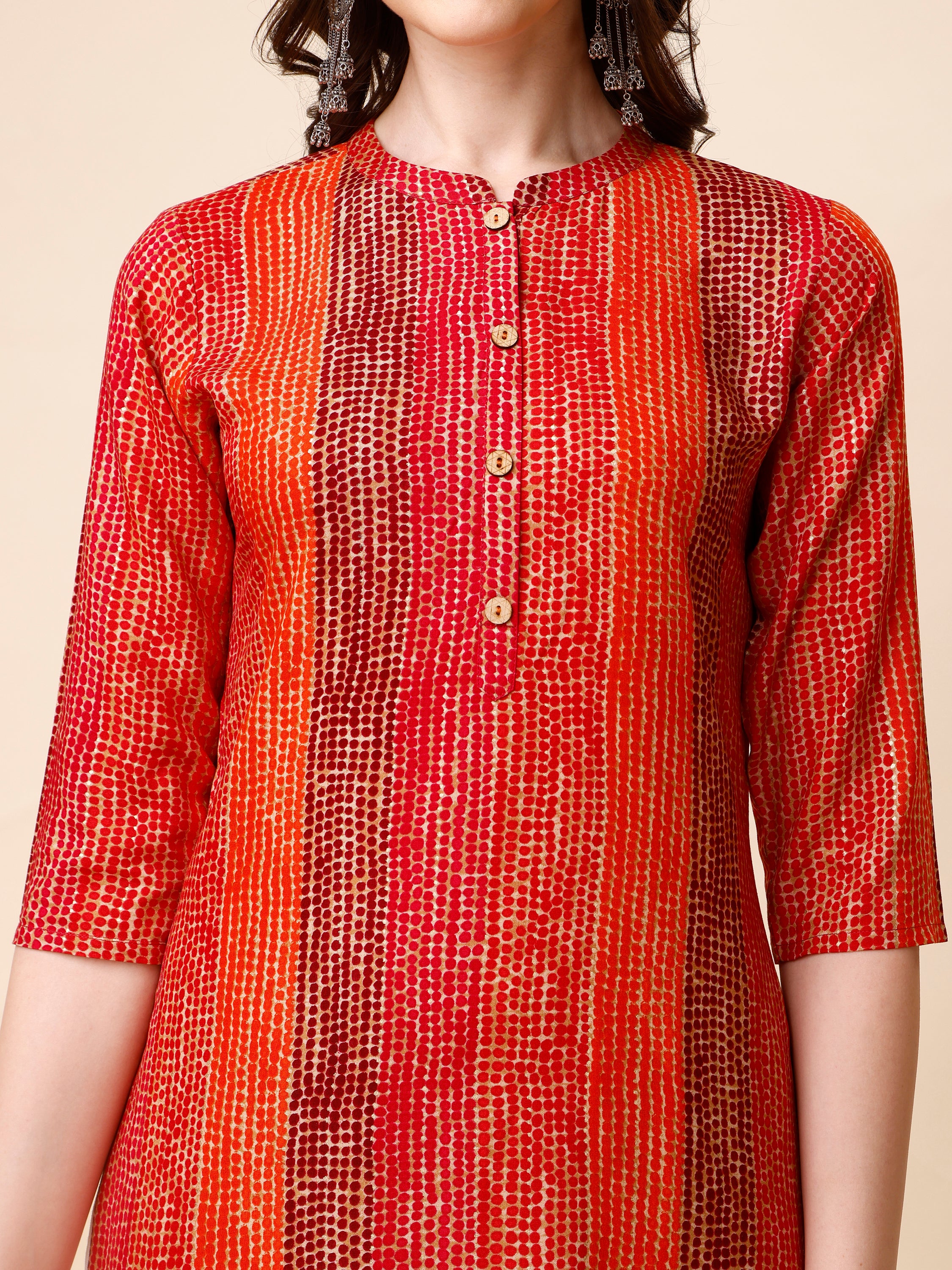 Shibori Printed Front Buttoned Casual Wear Kurta