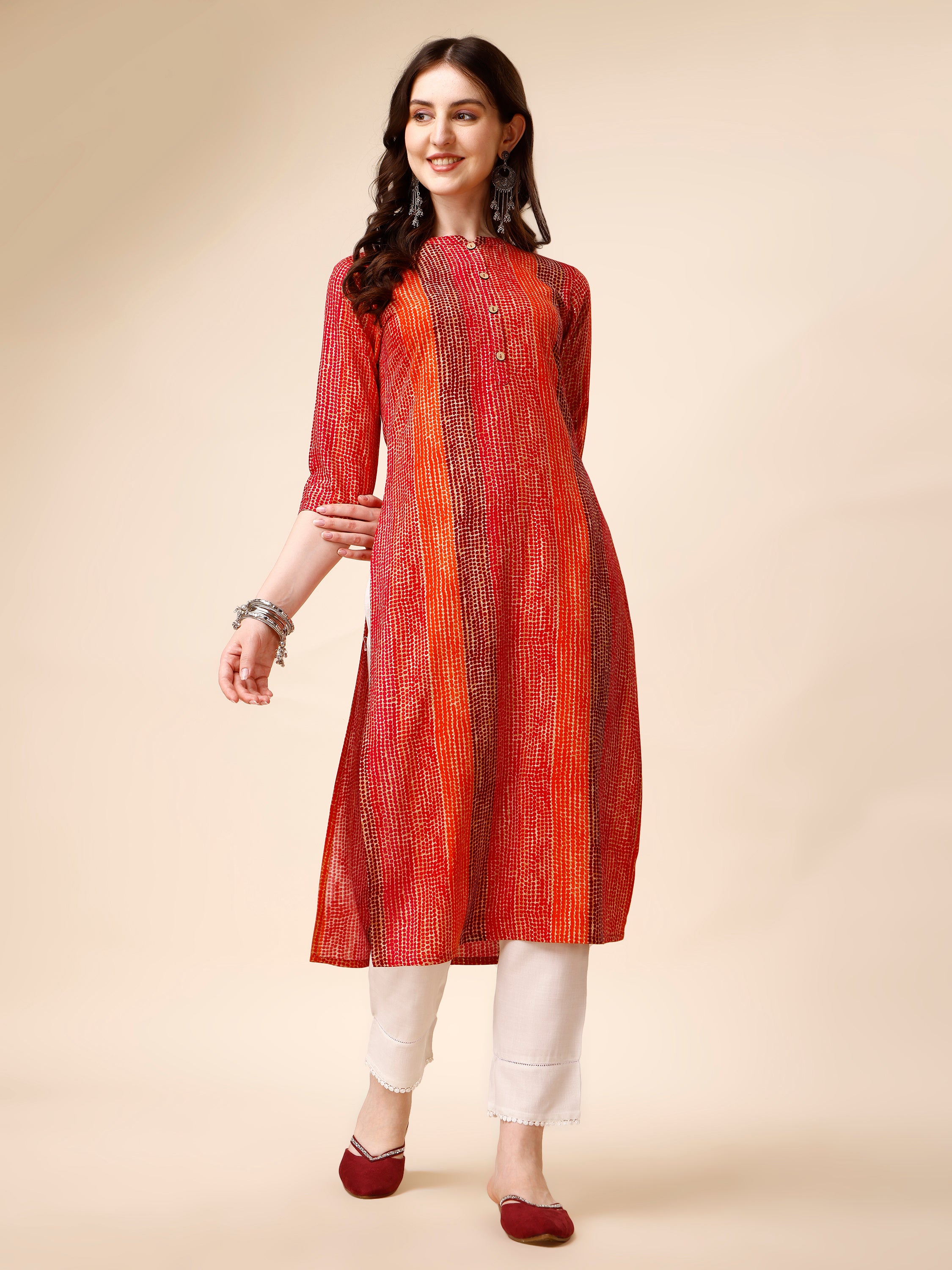 Shibori Printed Front Buttoned Casual Wear Kurta