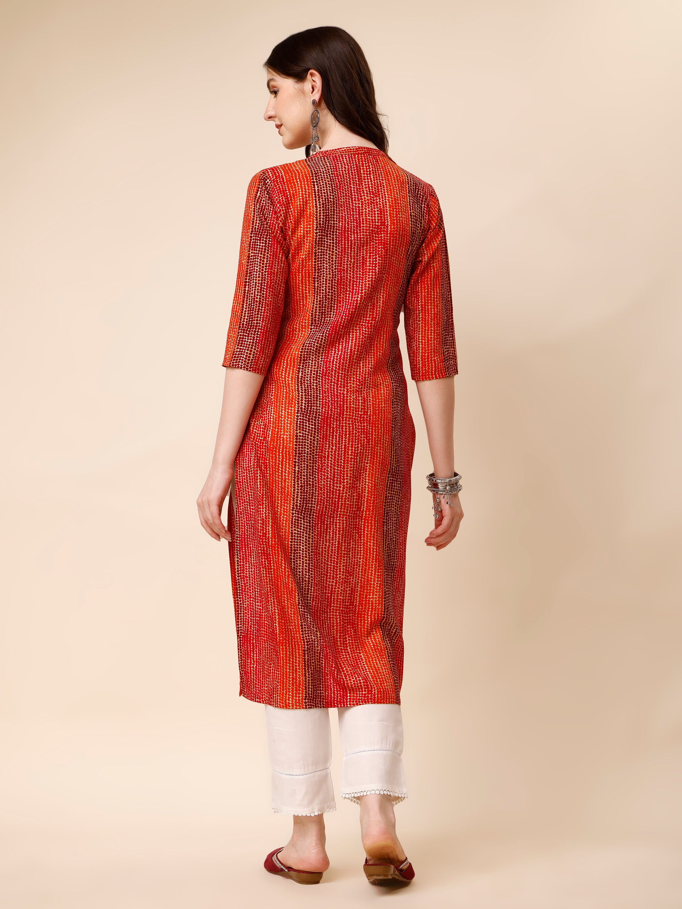 Shibori Printed Front Buttoned Casual Wear Kurta