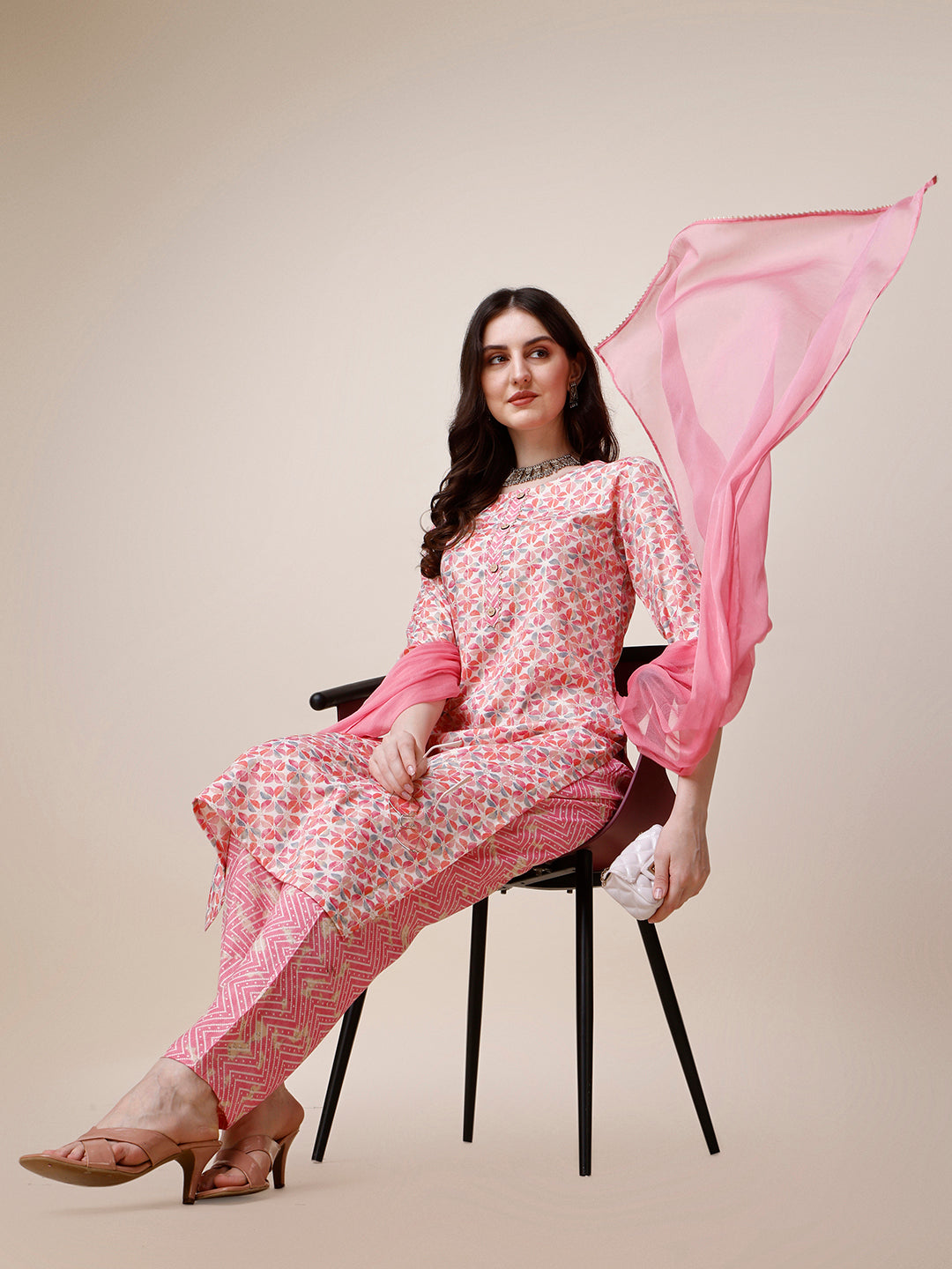 Printed Kurta with Pant and  Dupatta Set