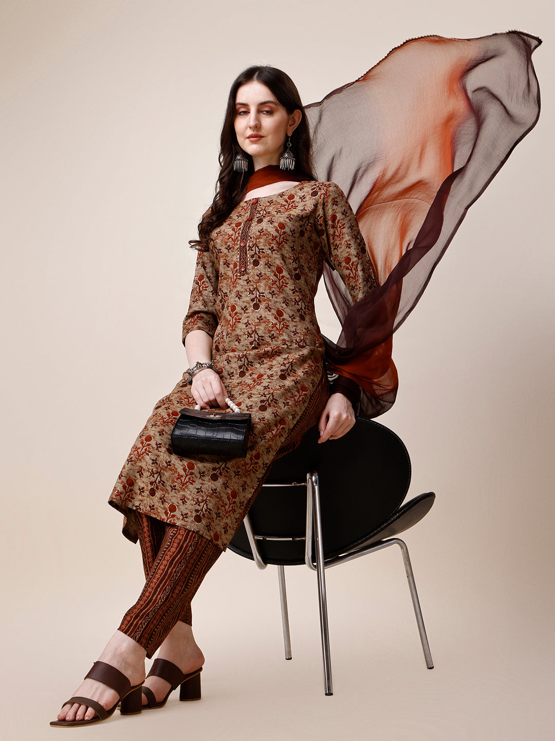 Printed Kurta with Pant & Dupatta Set