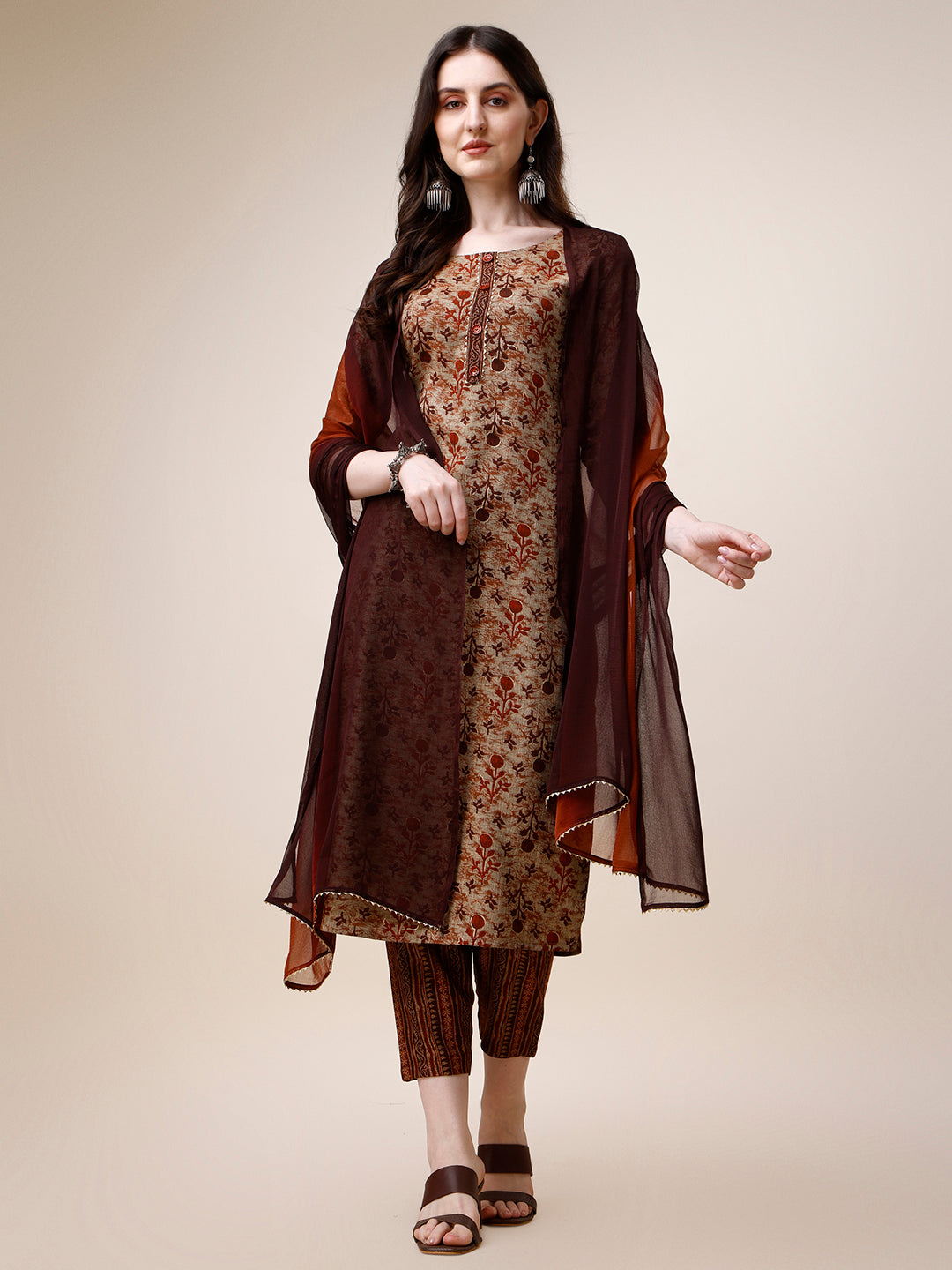 Printed Kurta with Pant & Dupatta Set