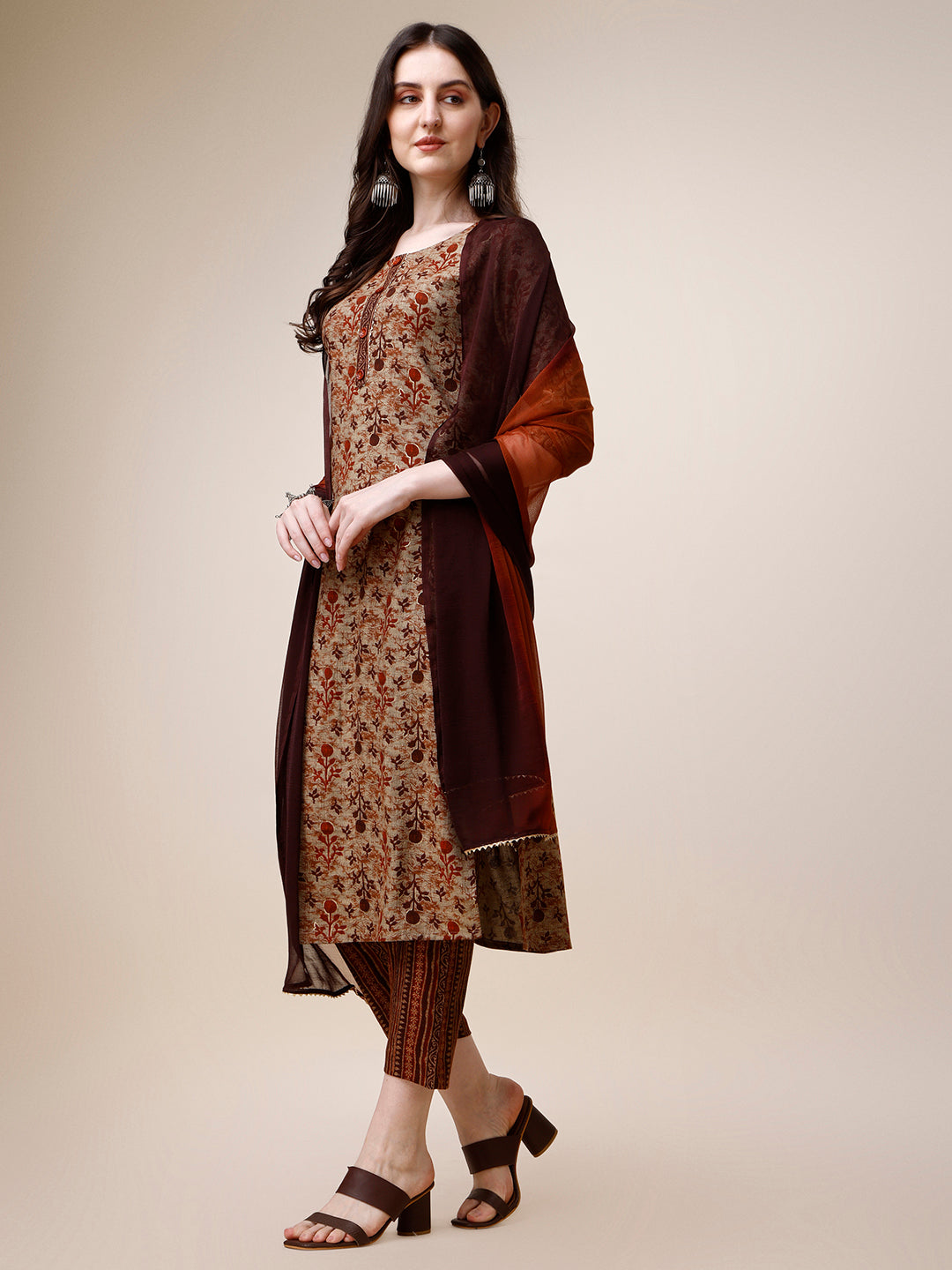 Printed Kurta with Pant & Dupatta Set