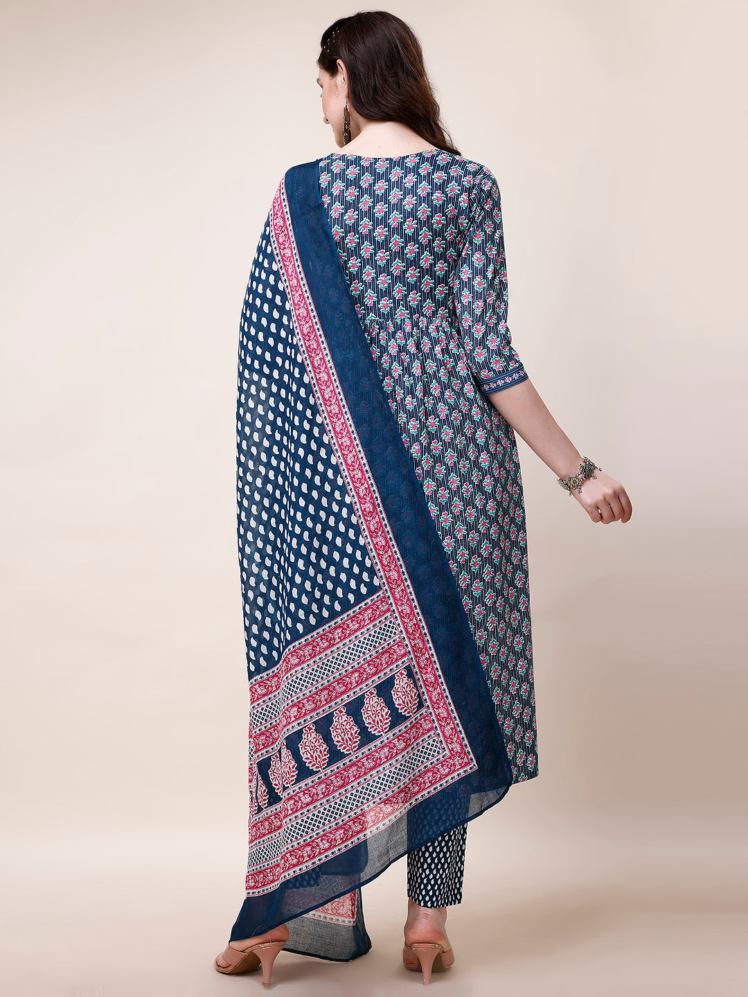 Alia cut Printed Kurta with Pant and Dupatta set