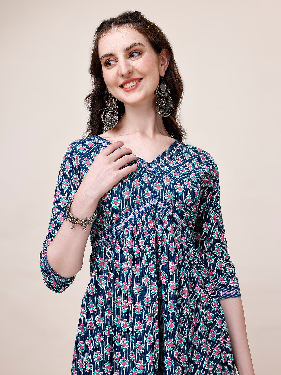 Alia cut Printed Kurta with Pant and Dupatta set