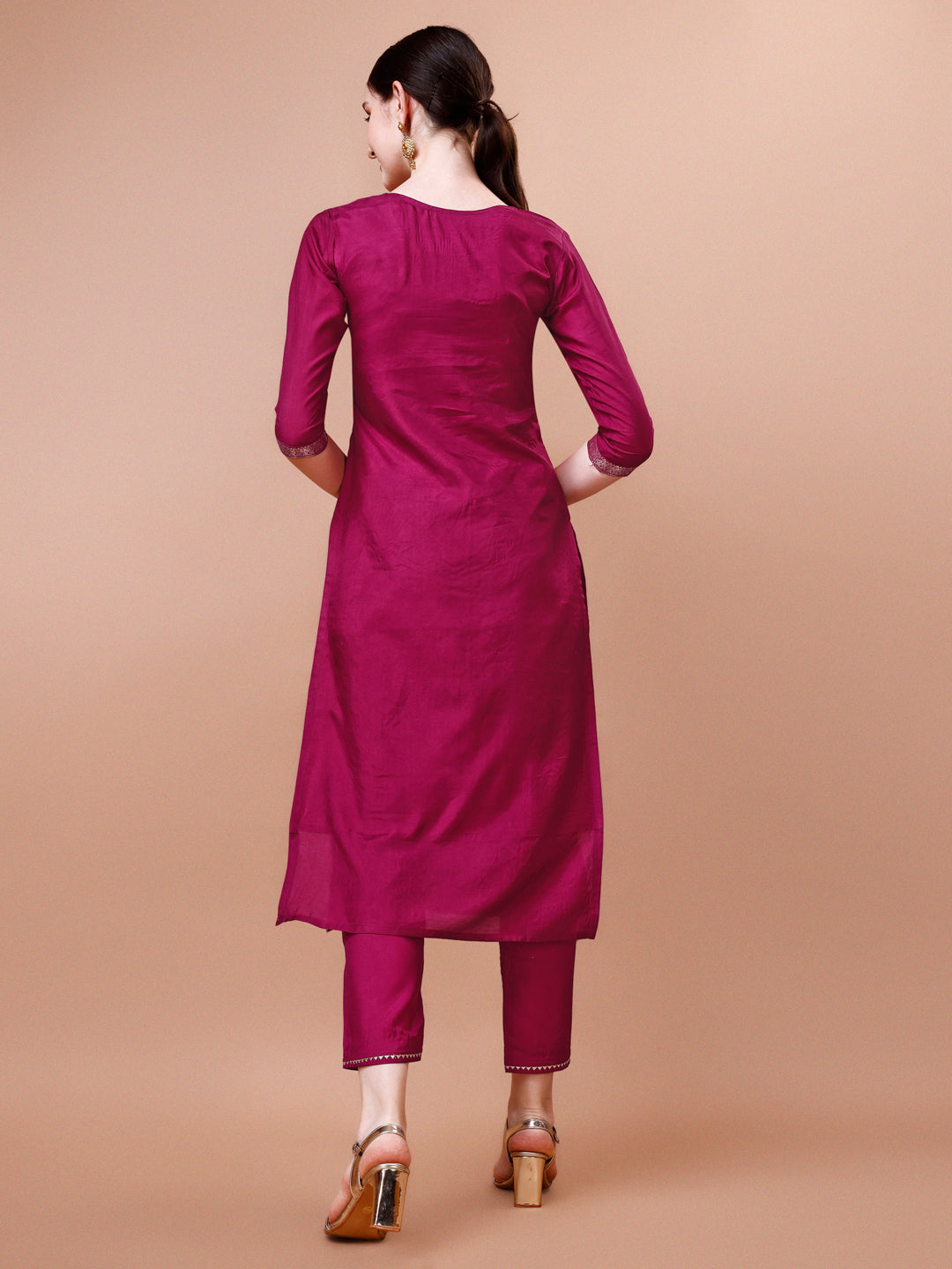 Pure Muslin Jacquard kurta with pant and dupatta set Premium