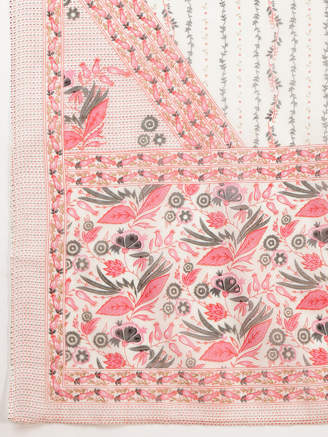 Lace Detailing & Printed Kurta with Pant & Dupatta