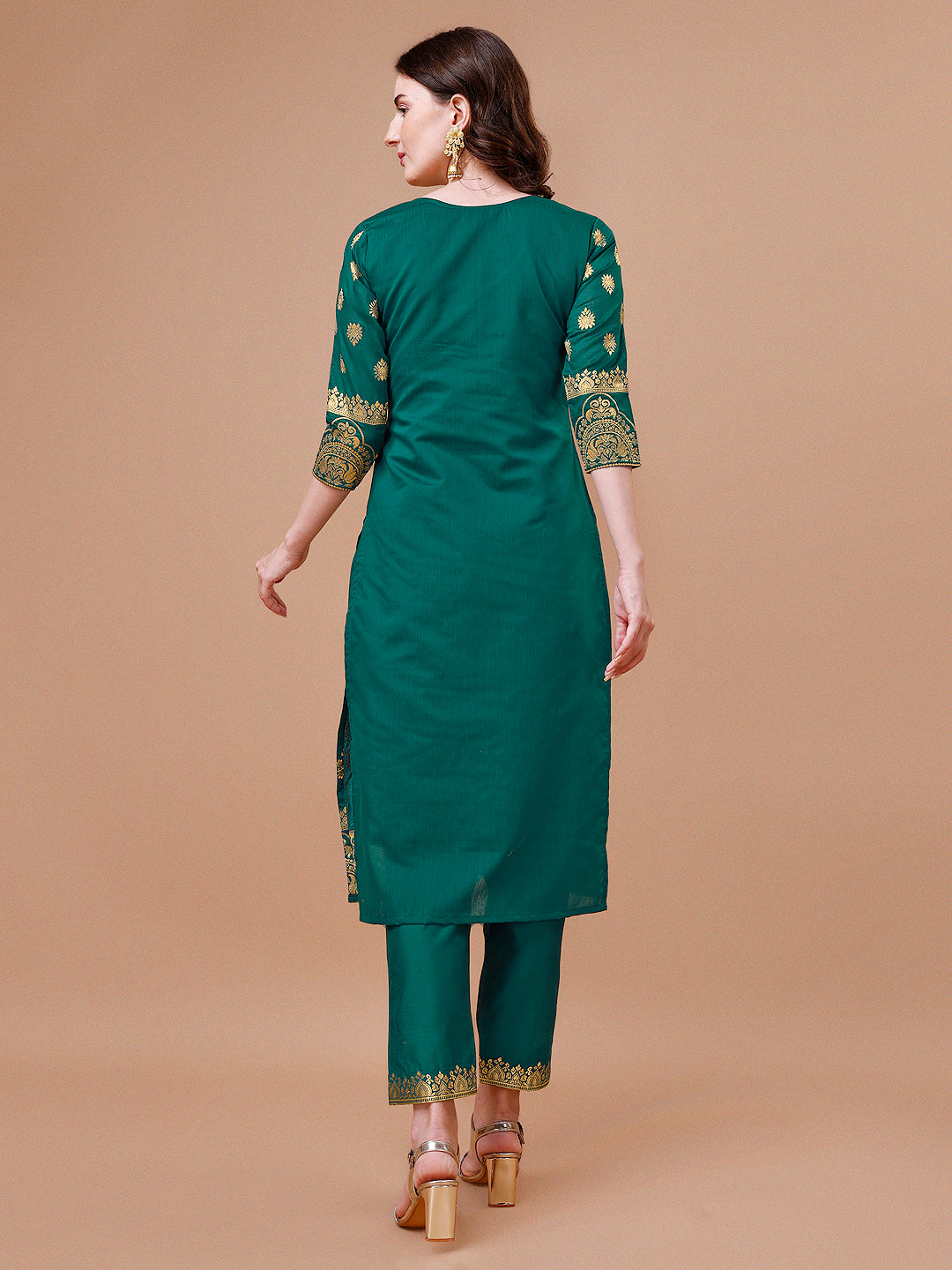 Pure Banarasi Chanderi Jacquard Kurta with pant & dupatta set