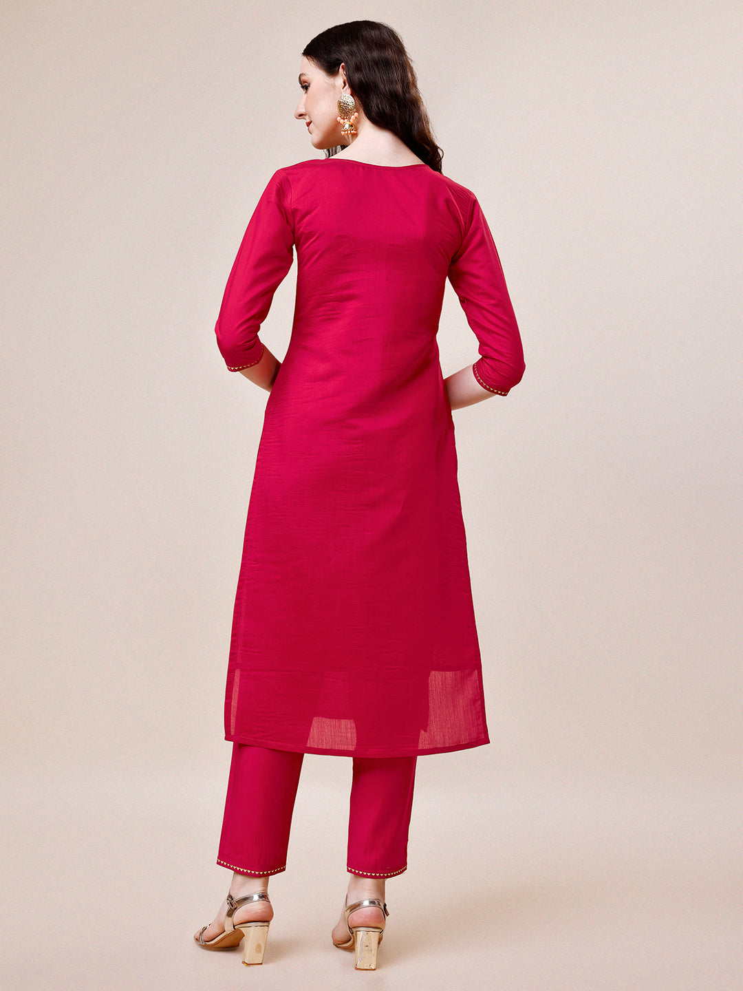 Hand Embroidered Kurta with pant & Dupatta