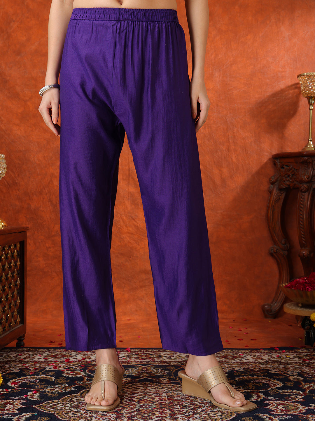 Sequin & Thread Embroidered Kurta with Pant & Embroidered Dupatta