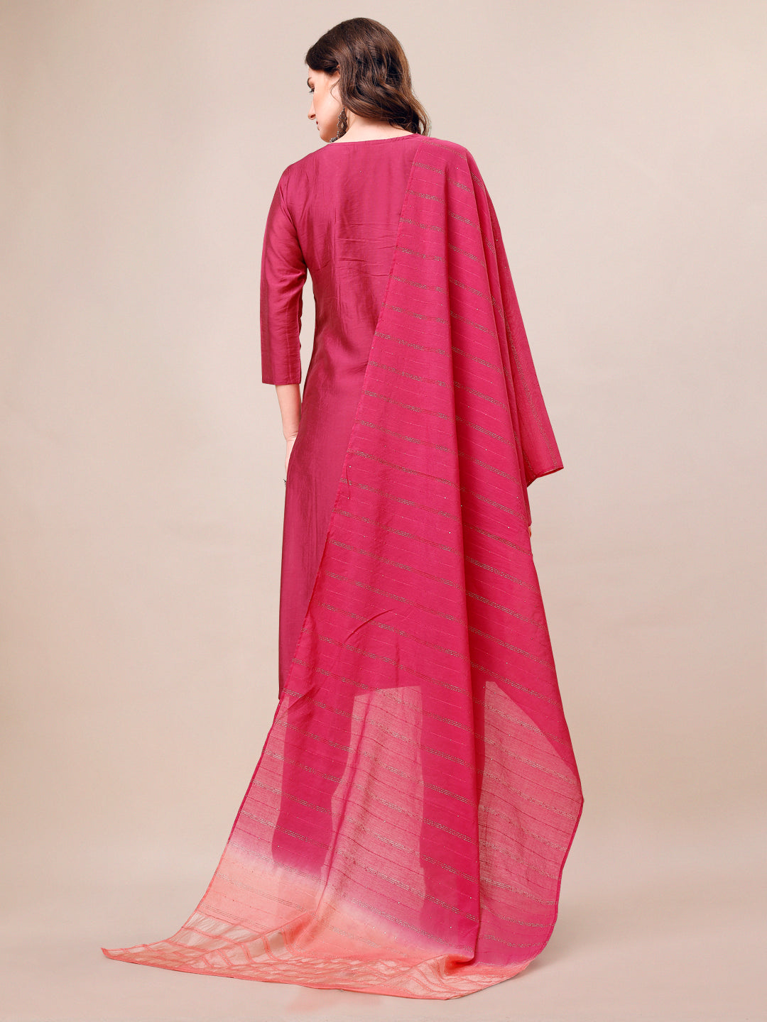 Hand Embroidered Mirror Detailed Kurta with pant & dupatta