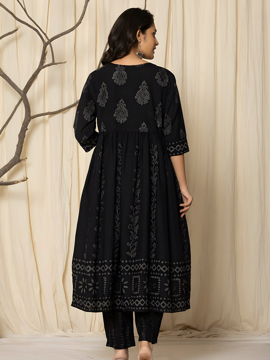 Printed Cotton Anarkali Kurta with pant & Dupatta