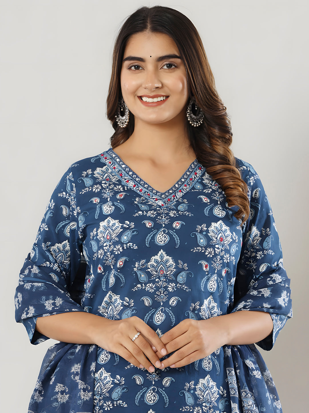 Printed Cotton Straight Kurta with pant & Dupatta