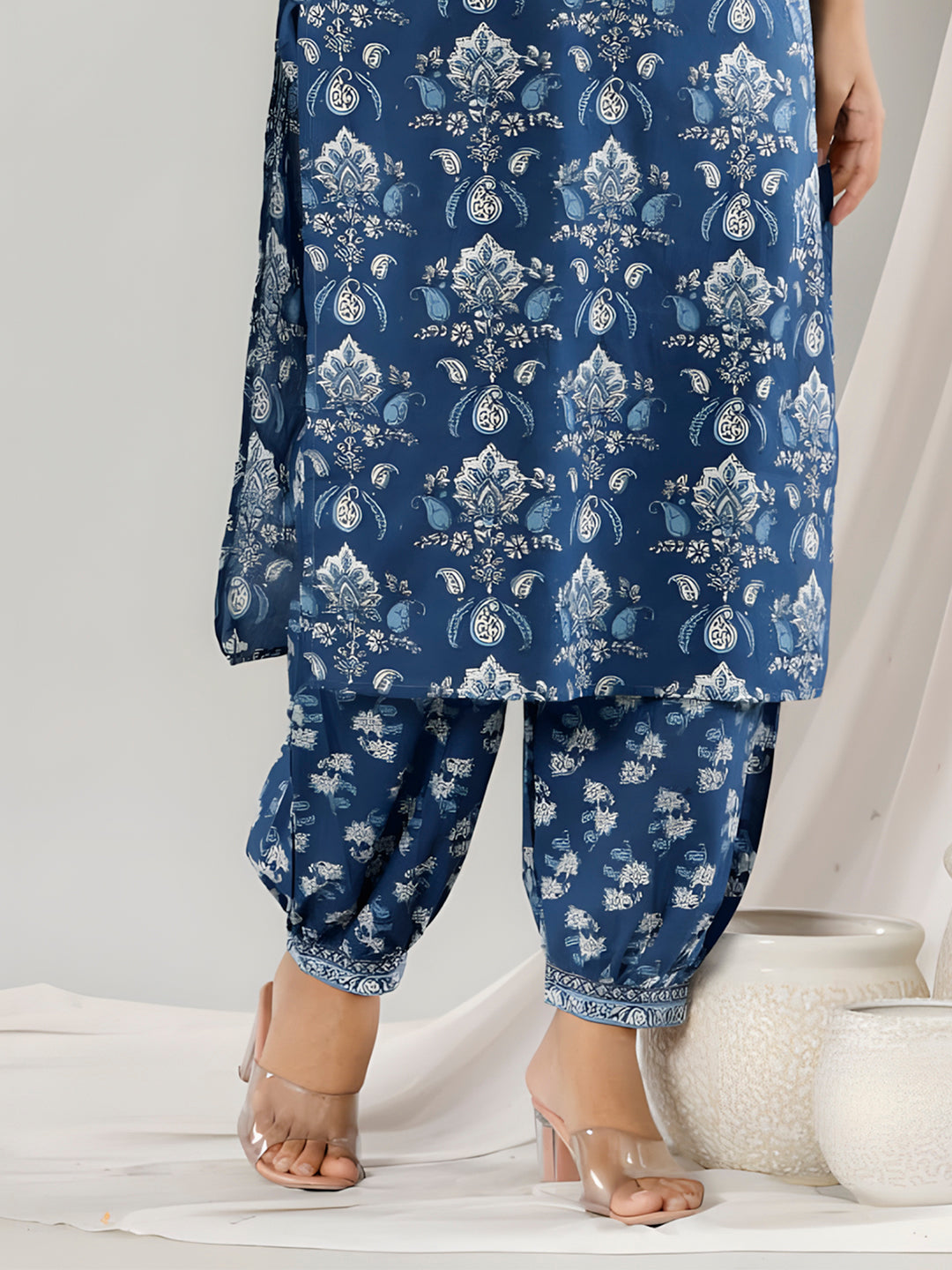 Printed Cotton Straight Kurta with pant & Dupatta