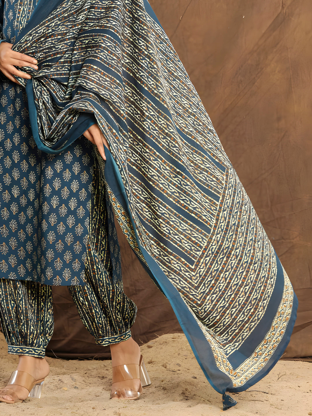 Printed Cotton Straight Kurta with pant & Dupatta