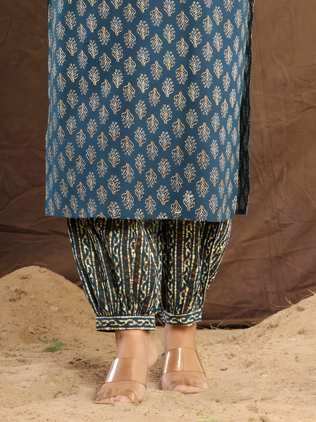 Printed Cotton Straight Kurta with pant & Dupatta