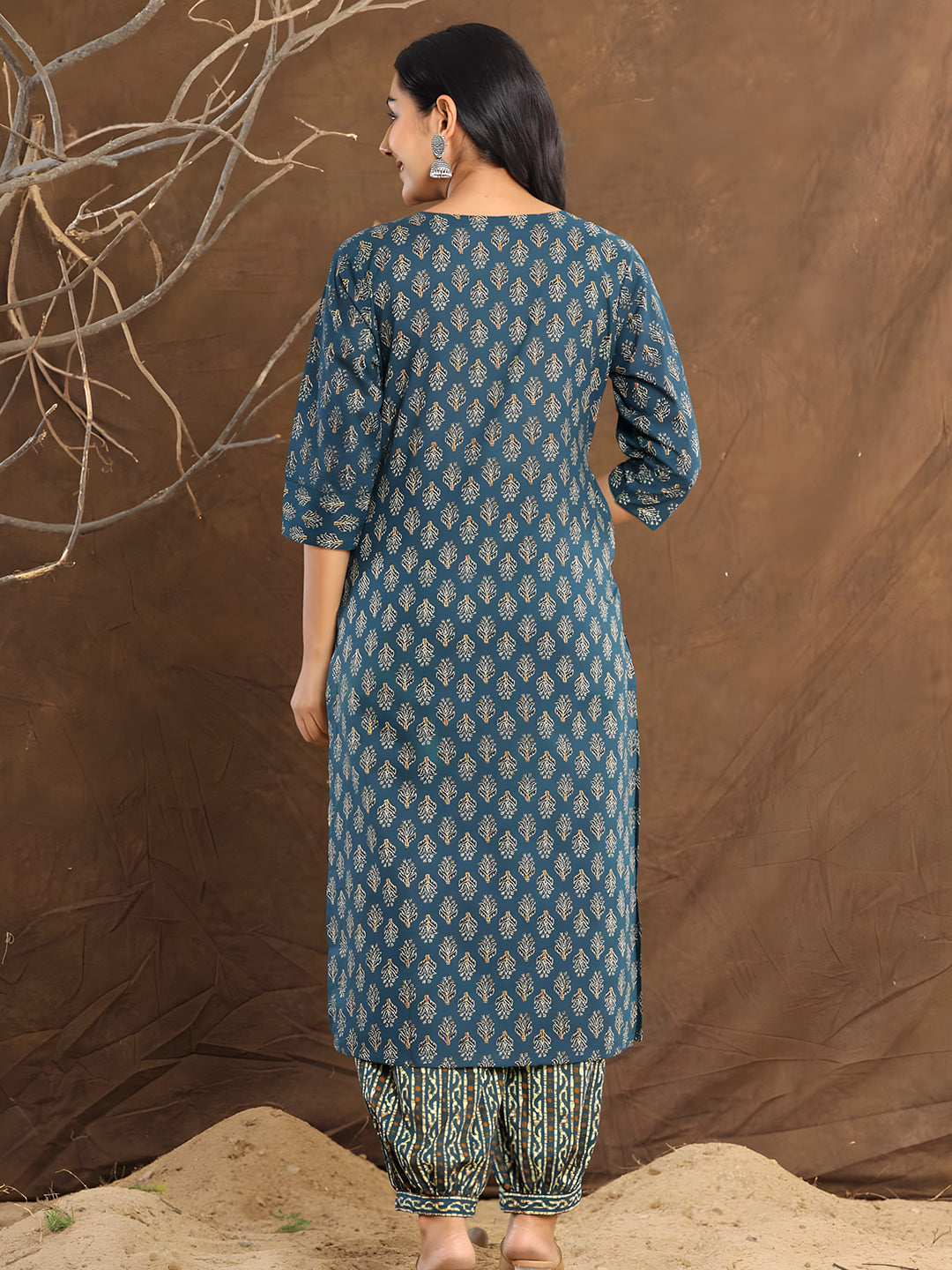 Printed Cotton Straight Kurta with pant & Dupatta