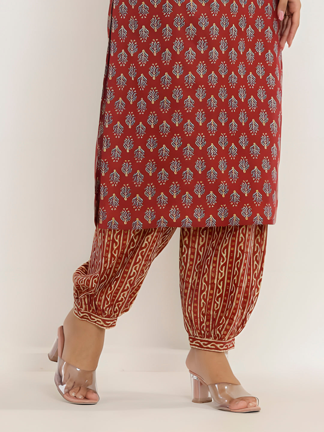 Printed Cotton Straight Kurta with pant & Dupatta