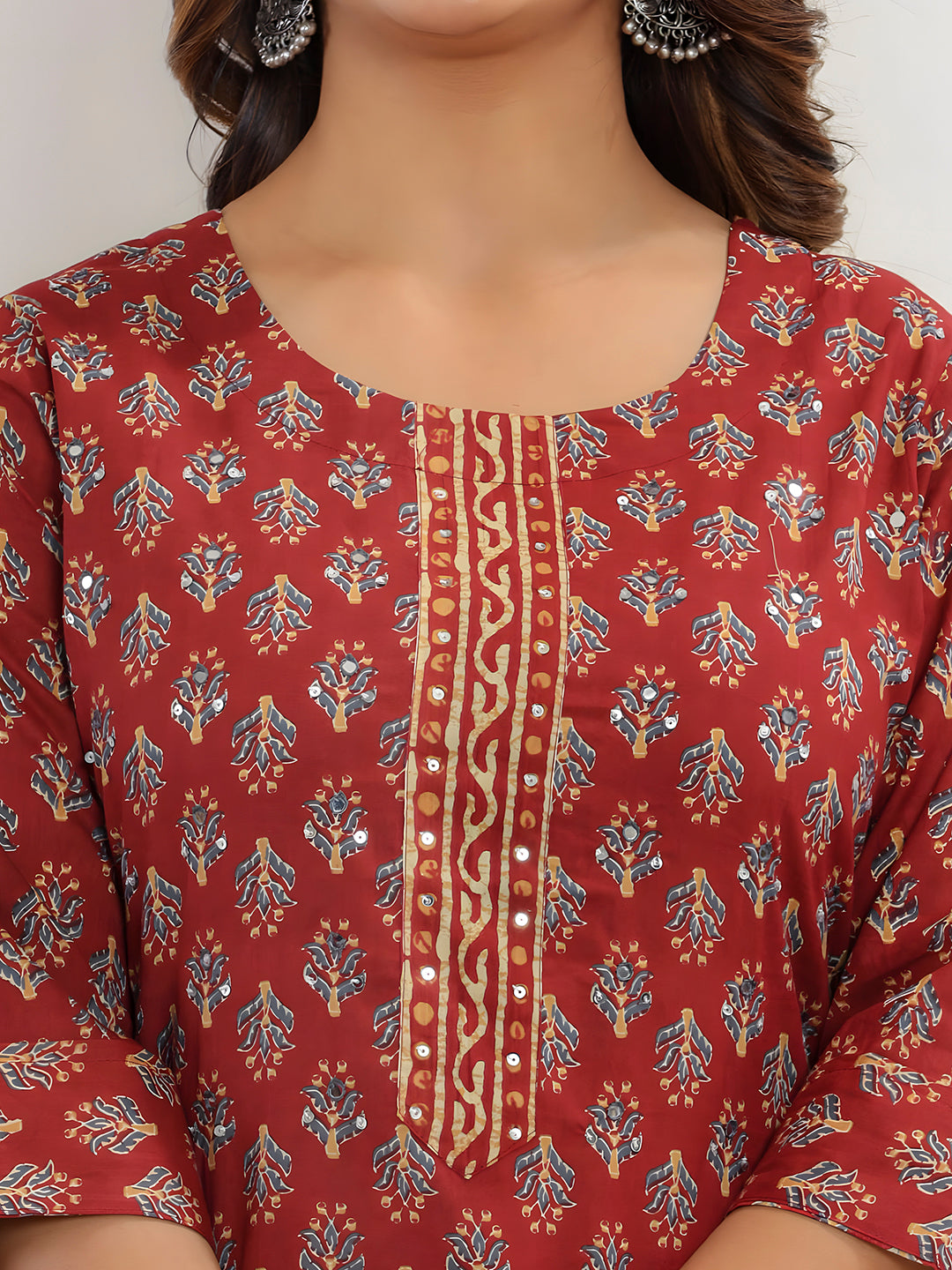 Printed Cotton Straight Kurta with pant & Dupatta