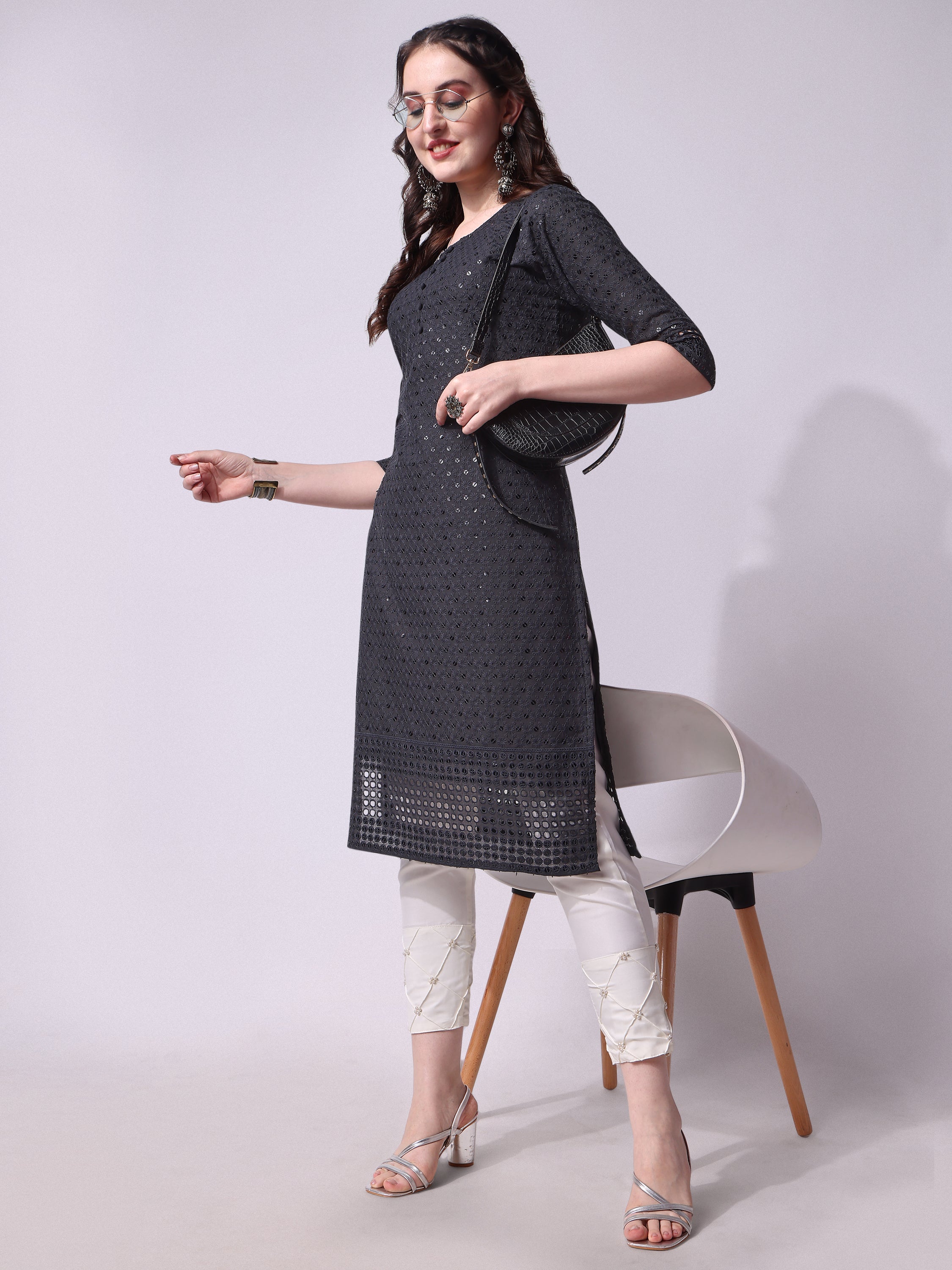 Embroidered kurta with pant