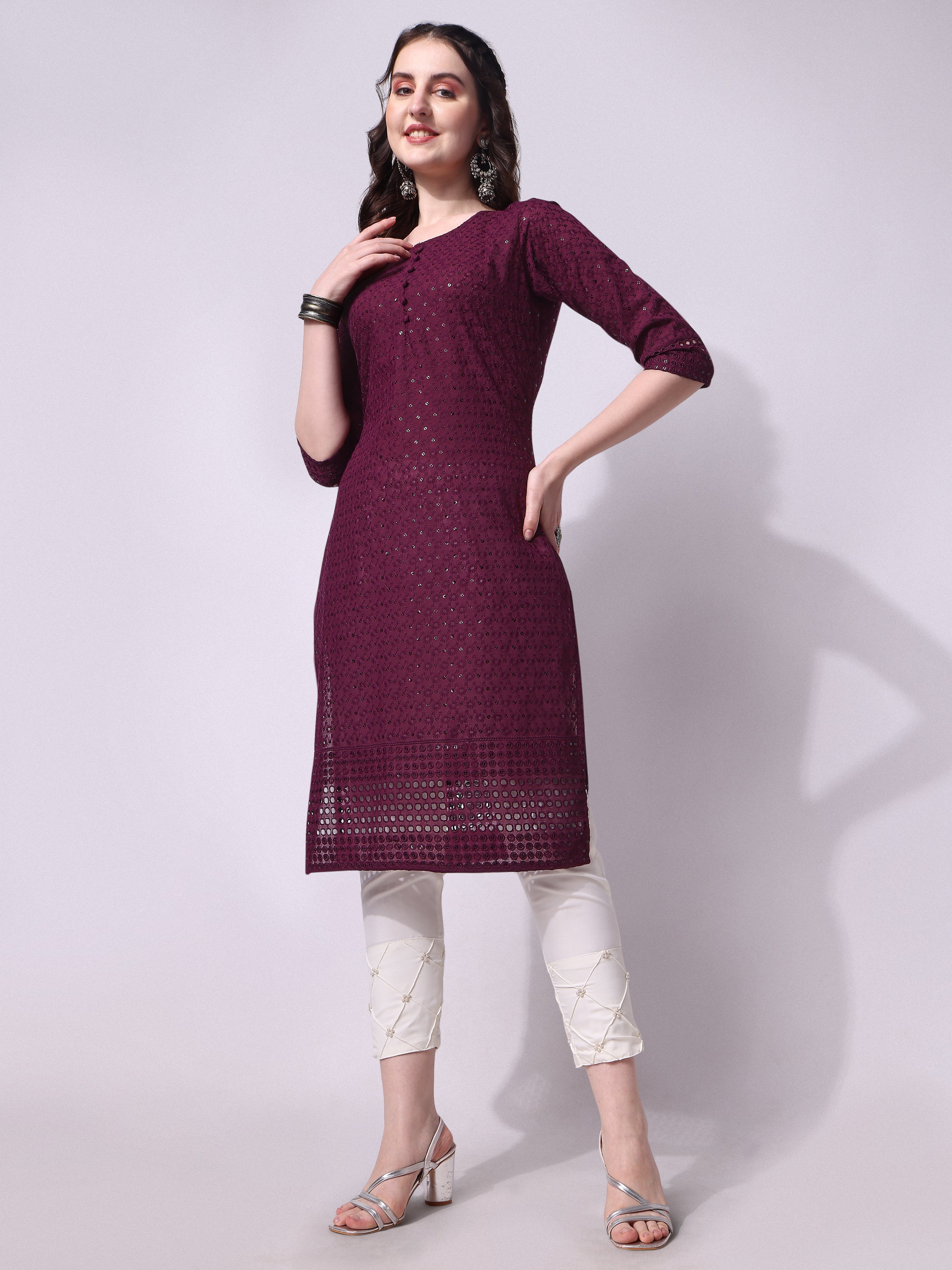 Embroidered kurta with pant