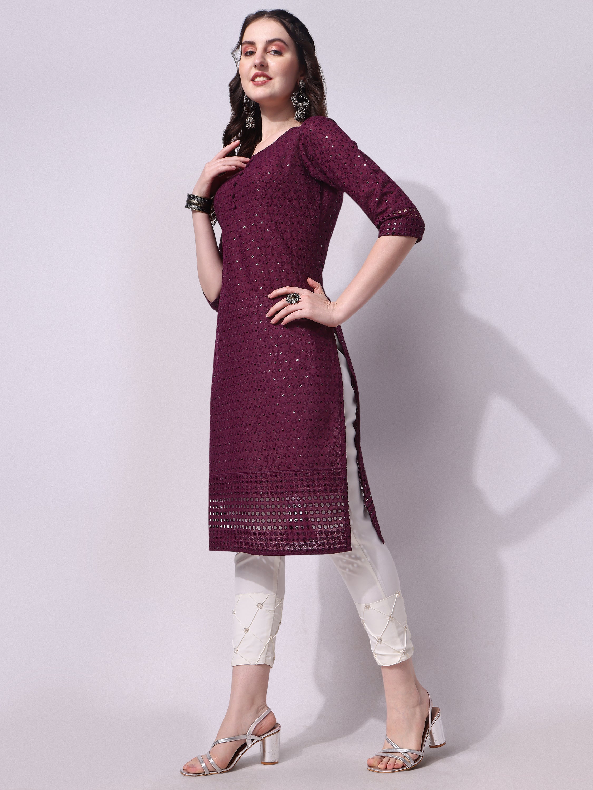 Embroidered kurta with pant