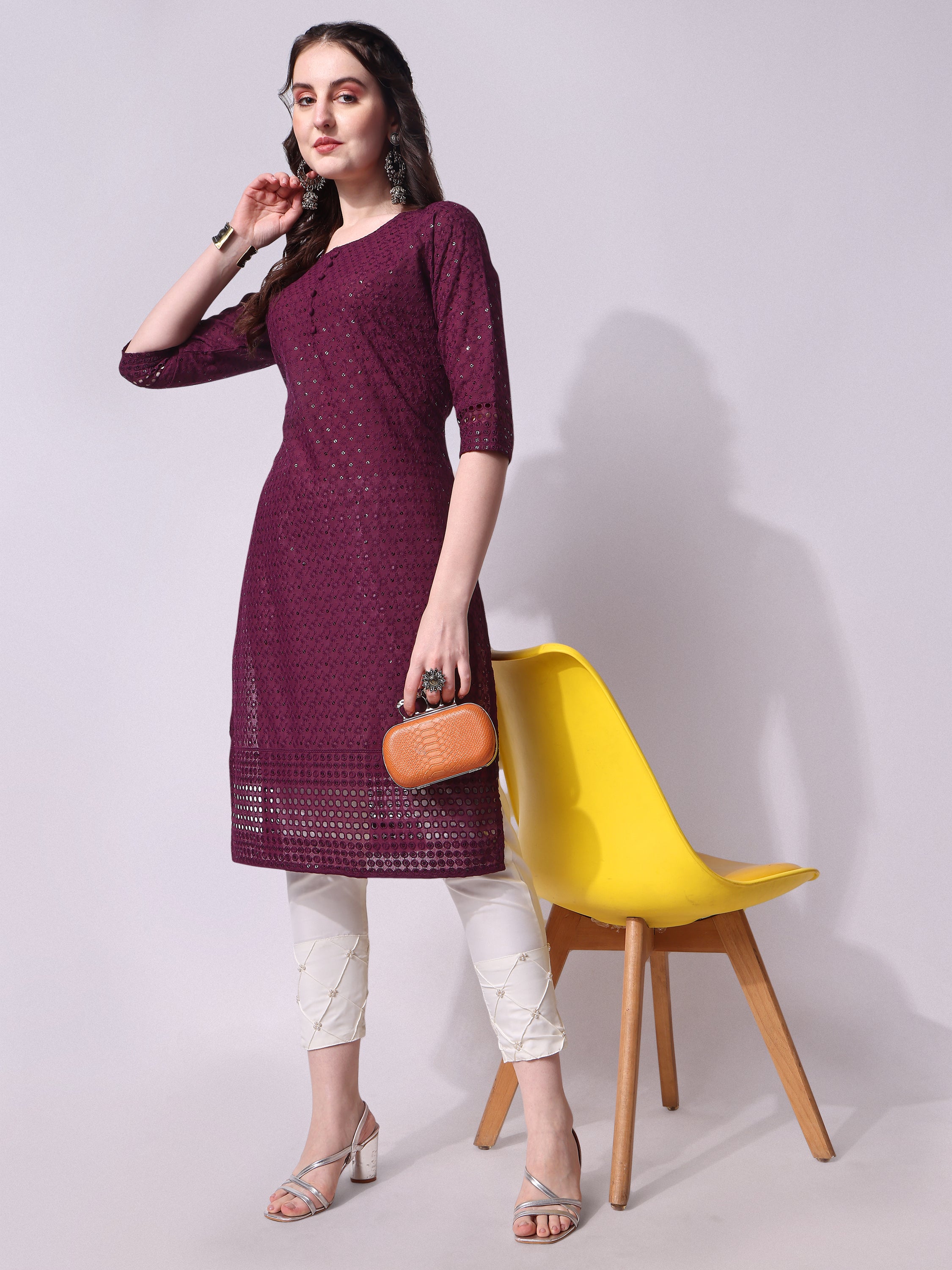 Embroidered kurta with pant