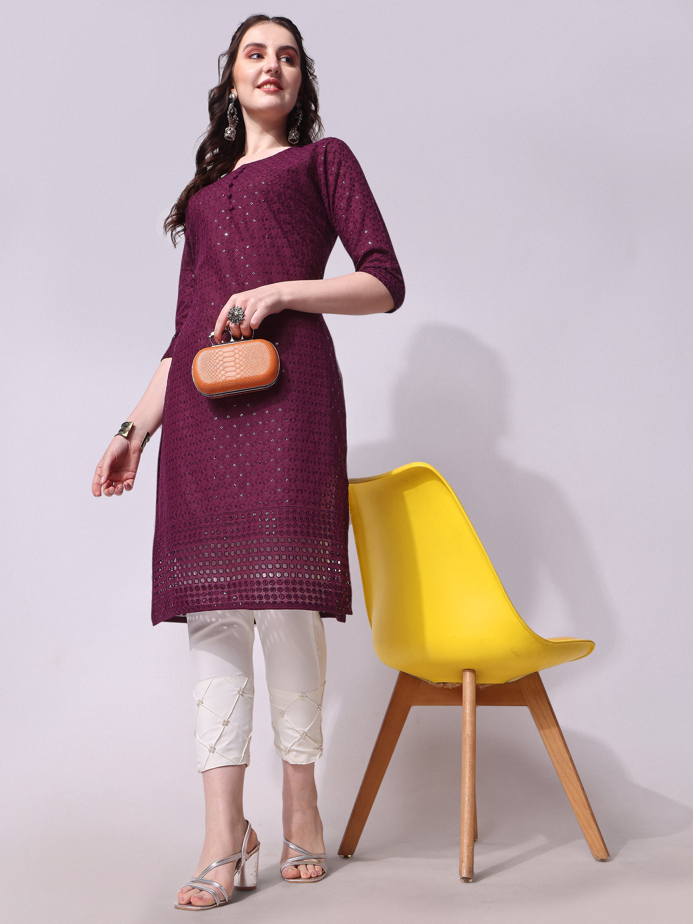 Embroidered kurta with pant