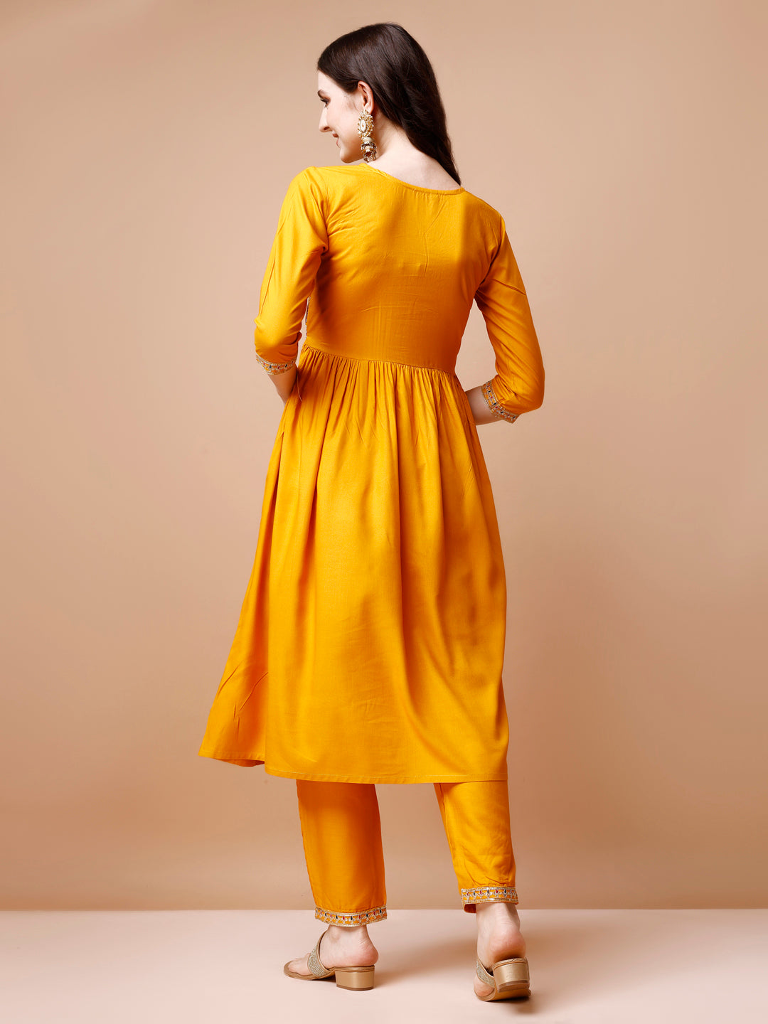 Alia Cut Embroidered kurta with pant & dupatta